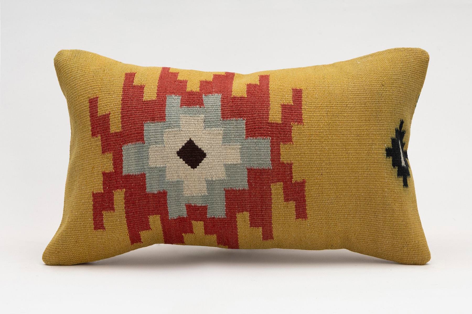 12x20 inches (30x50 cm) Kilim Pillow | KILIM WHOLESALE - Vintage Handmade Pillows - Vintage Handmade Kilim Rugs - It is 100% wool. Artistic and historical rugs. Old handwoven rugs. - Online hand woven rugs and kilim cushions sales. Shipping to a