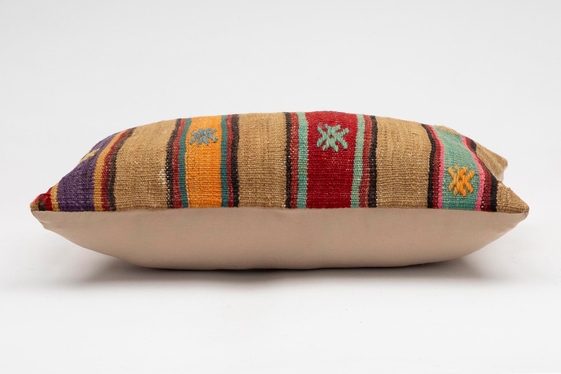 12x20 inches (30x50 cm) Kilim Pillow | KILIM WHOLESALE - Vintage Handmade Pillows - Vintage Handmade Kilim Rugs - It is 100% wool. Artistic and historical rugs. Old handwoven rugs. - Online hand woven rugs and kilim cushions sales. Shipping to a