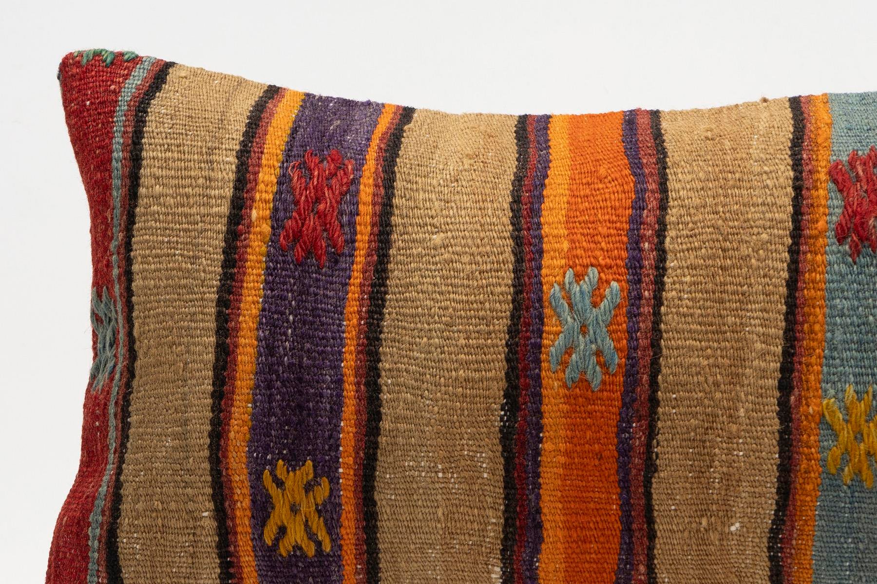 12x20 inches (30x50 cm) Kilim Pillow | KILIM WHOLESALE - Vintage Handmade Pillows - Vintage Handmade Kilim Rugs - It is 100% wool. Artistic and historical rugs. Old handwoven rugs. - Online hand woven rugs and kilim cushions sales. Shipping to a