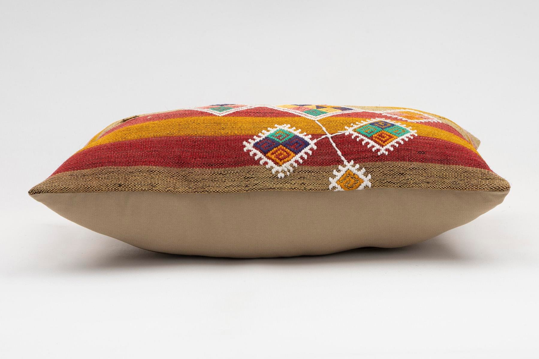 12x20 inches (30x50 cm) Kilim Pillow | KILIM WHOLESALE - Vintage Handmade Pillows - Vintage Handmade Kilim Rugs - It is 100% wool. Artistic and historical rugs. Old handwoven rugs. - Online hand woven rugs and kilim cushions sales. Shipping to a