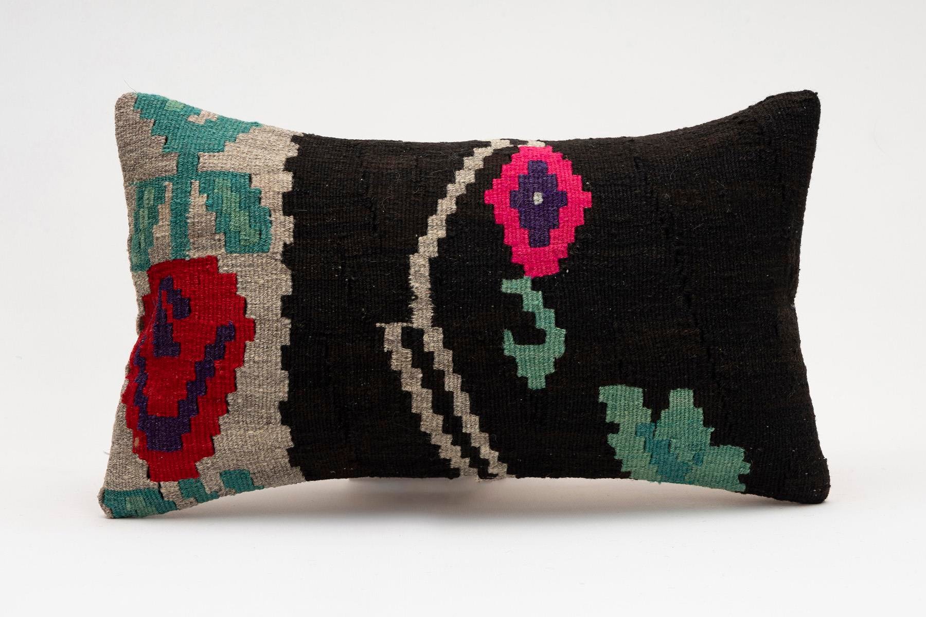 12x20 inches (30x50 cm) Kilim Pillow | KILIM WHOLESALE - Vintage Handmade Pillows - Vintage Handmade Kilim Rugs - It is 100% wool. Artistic and historical rugs. Old handwoven rugs. - Online hand woven rugs and kilim cushions sales. Shipping to a