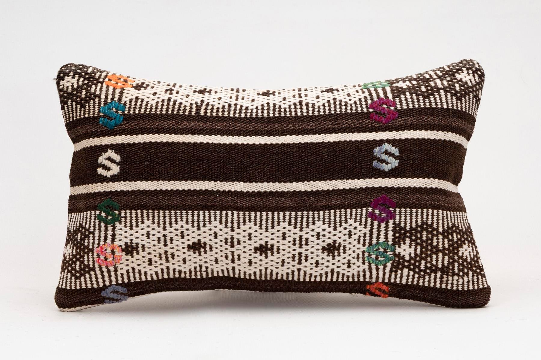 12x20 inches (30x50 cm) Kilim Pillow | KILIM WHOLESALE - Vintage Handmade Pillows - Vintage Handmade Kilim Rugs - It is 100% wool. Artistic and historical rugs. Old handwoven rugs. - Online hand woven rugs and kilim cushions sales. Shipping to a