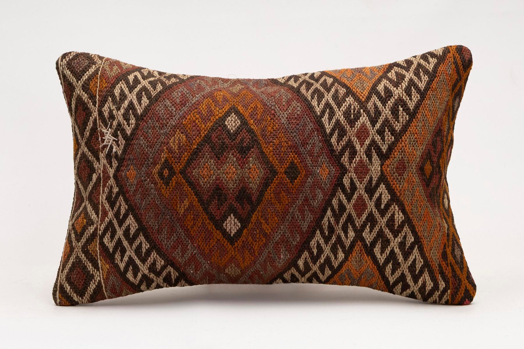 12x20 inches (30x50 cm) Kilim Pillow | KILIM WHOLESALE - Vintage Handmade Pillows - Vintage Handmade Kilim Rugs - It is 100% wool. Artistic and historical rugs. Old handwoven rugs. - Online hand woven rugs and kilim cushions sales. Shipping to a