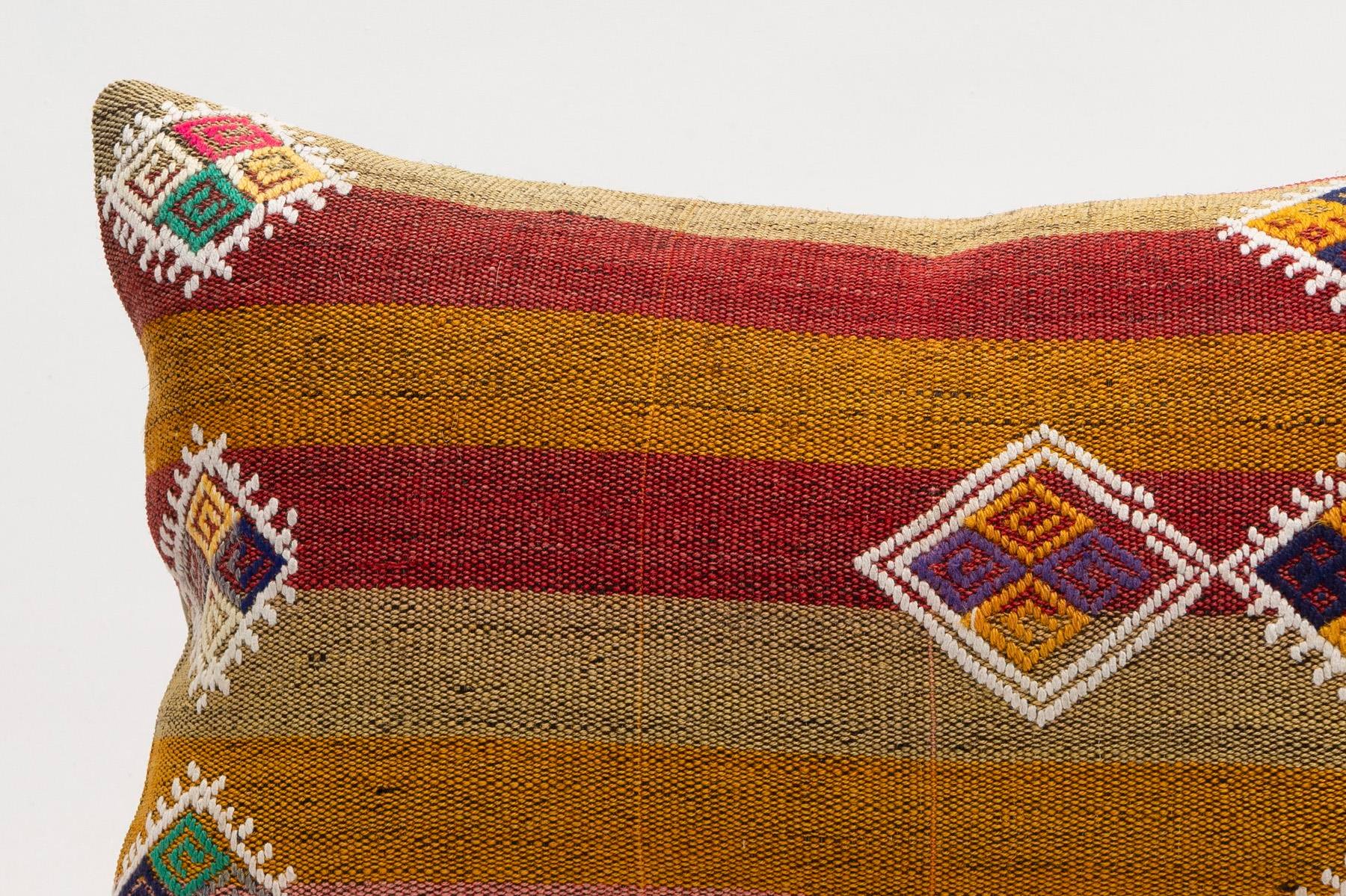 12x20 inches (30x50 cm) Kilim Pillow | KILIM WHOLESALE - Vintage Handmade Pillows - Vintage Handmade Kilim Rugs - It is 100% wool. Artistic and historical rugs. Old handwoven rugs. - Online hand woven rugs and kilim cushions sales. Shipping to a