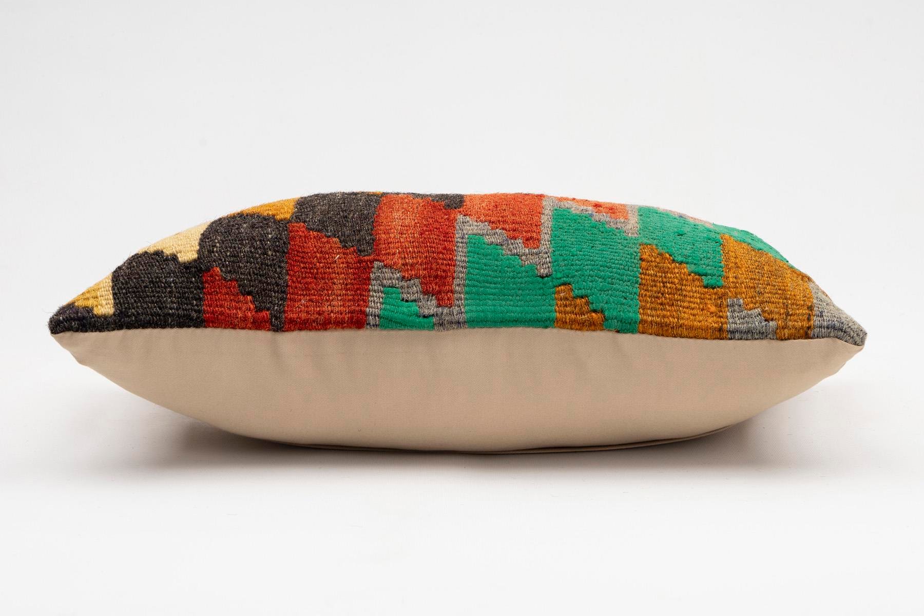 12x20 inches (30x50 cm) Kilim Pillow | KILIM WHOLESALE - Vintage Handmade Pillows - Vintage Handmade Kilim Rugs - It is 100% wool. Artistic and historical rugs. Old handwoven rugs. - Online hand woven rugs and kilim cushions sales. Shipping to a