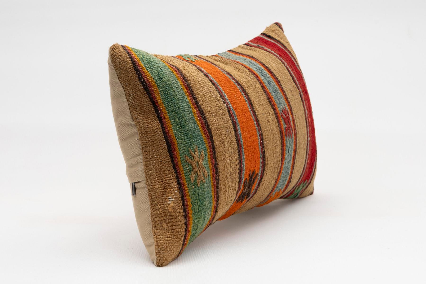 12x20 inches (30x50 cm) Kilim Pillow | KILIM WHOLESALE - Vintage Handmade Pillows - Vintage Handmade Kilim Rugs - It is 100% wool. Artistic and historical rugs. Old handwoven rugs. - Online hand woven rugs and kilim cushions sales. Shipping to a