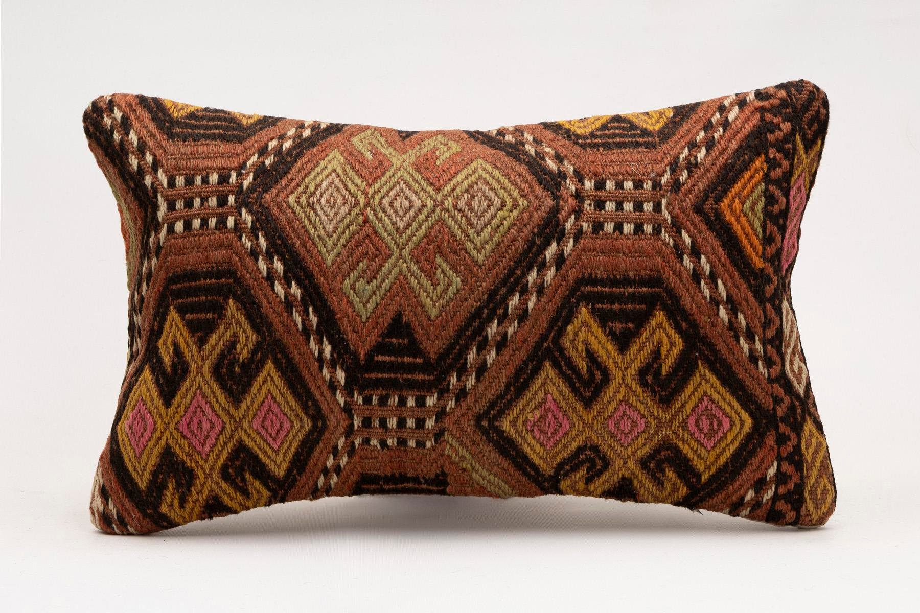 12x20 inches (30x50 cm) Kilim Pillow | KILIM WHOLESALE - Vintage Handmade Pillows - Vintage Handmade Kilim Rugs - It is 100% wool. Artistic and historical rugs. Old handwoven rugs. - Online hand woven rugs and kilim cushions sales. Shipping to a