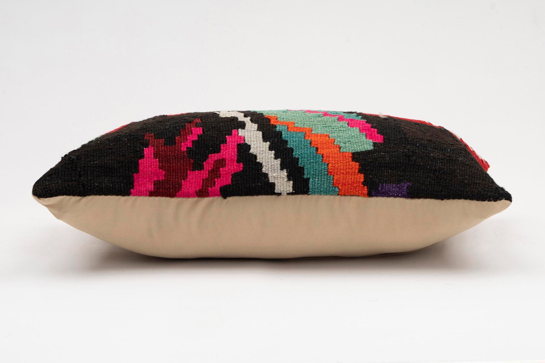 12x20 inches (30x50 cm) Kilim Pillow | KILIM WHOLESALE - Vintage Handmade Pillows - Vintage Handmade Kilim Rugs - It is 100% wool. Artistic and historical rugs. Old handwoven rugs. - Online hand woven rugs and kilim cushions sales. Shipping to a