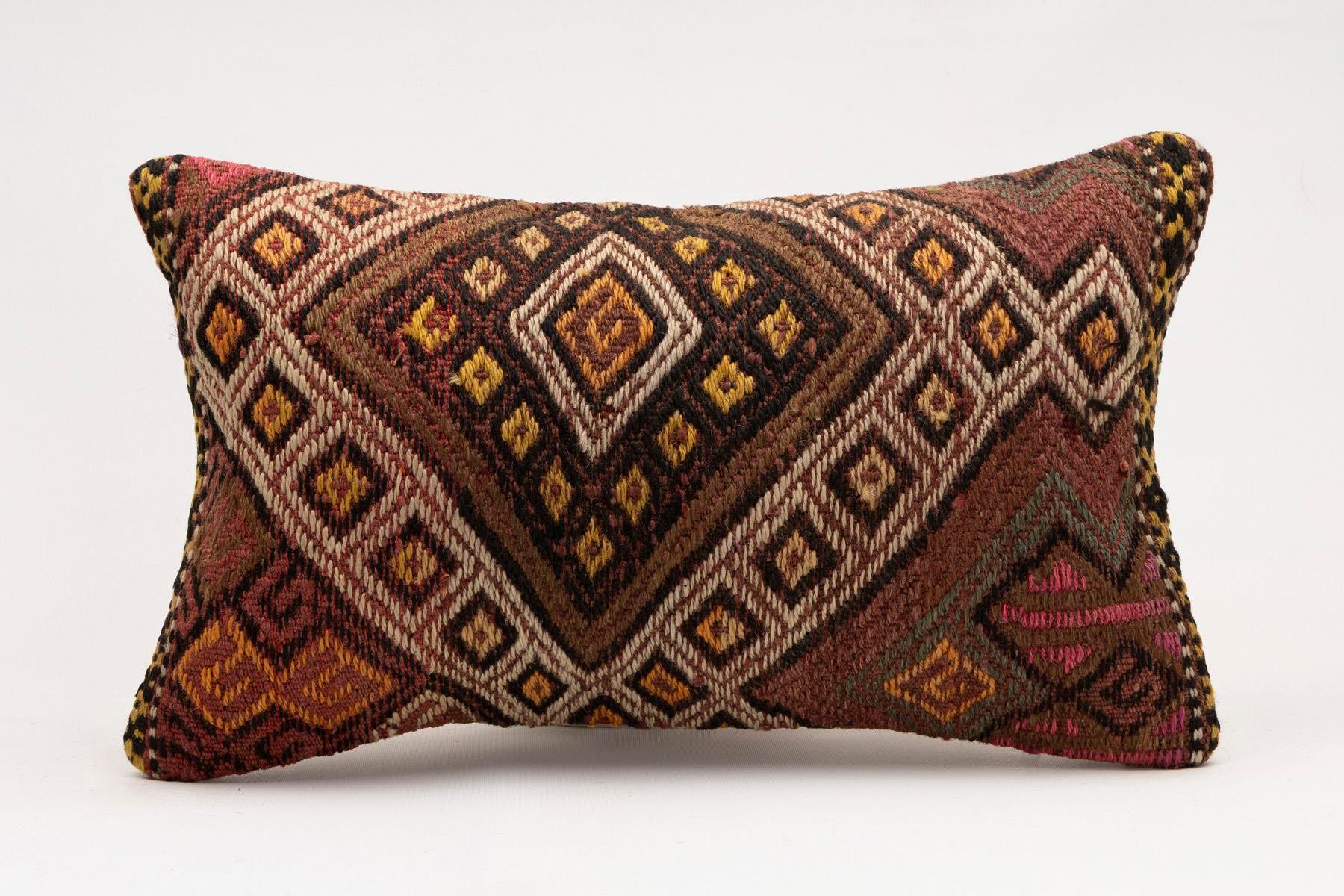 12x20 inches (30x50 cm) Kilim Pillow | KILIM WHOLESALE - Vintage Handmade Pillows - Vintage Handmade Kilim Rugs - It is 100% wool. Artistic and historical rugs. Old handwoven rugs. - Online hand woven rugs and kilim cushions sales. Shipping to a