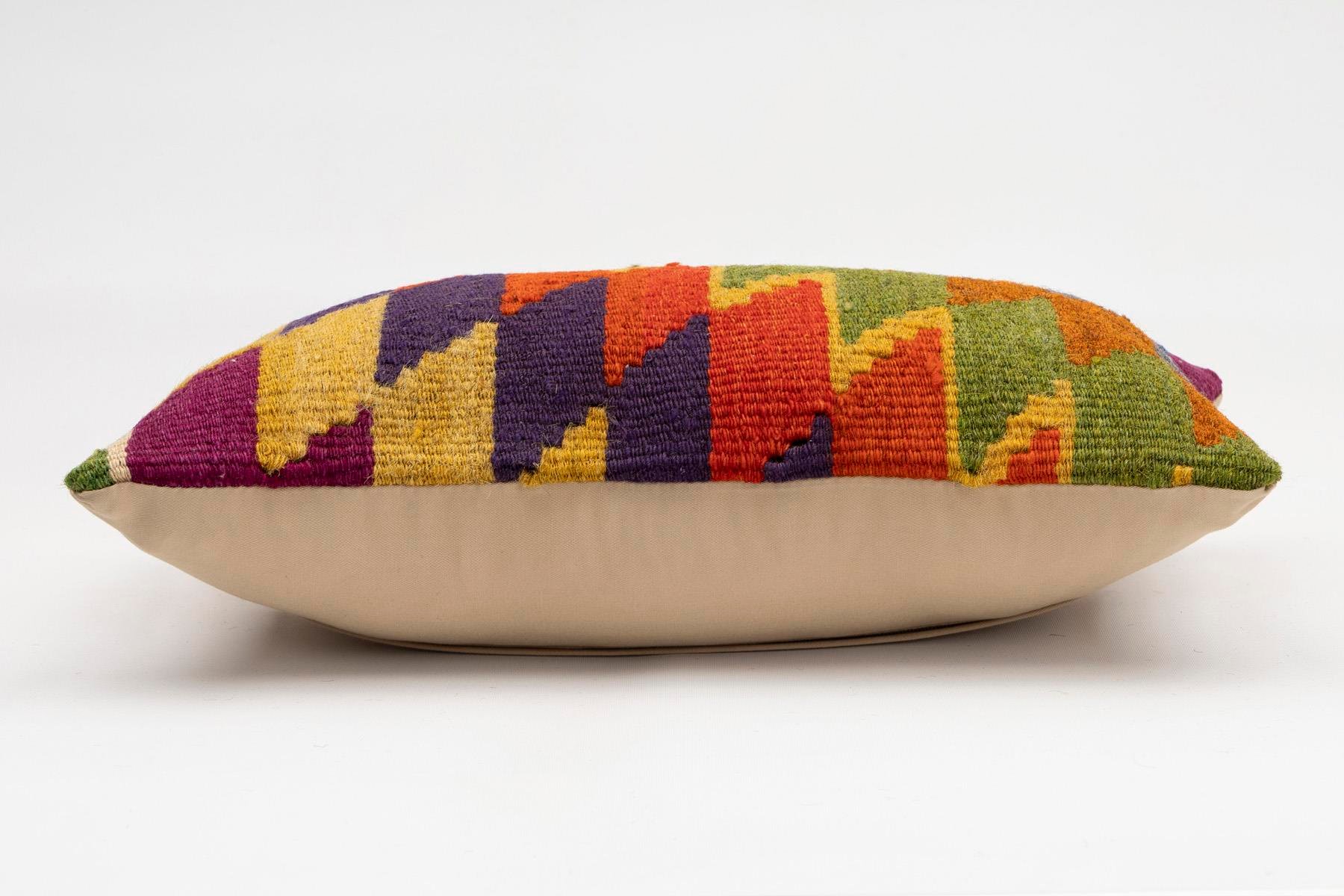 12x20 inches (30x50 cm) Kilim Pillow | KILIM WHOLESALE - Vintage Handmade Pillows - Vintage Handmade Kilim Rugs - It is 100% wool. Artistic and historical rugs. Old handwoven rugs. - Online hand woven rugs and kilim cushions sales. Shipping to a