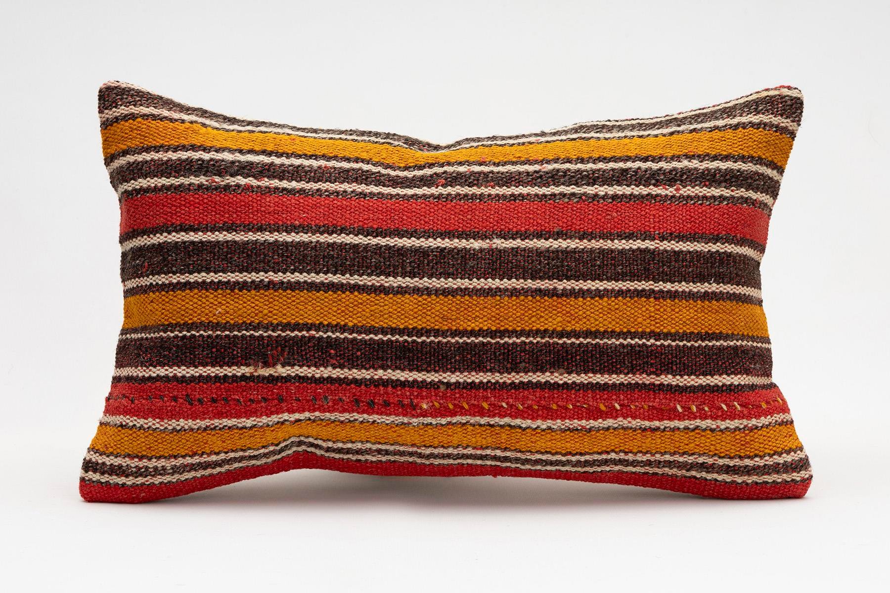 12x20 inches (30x50 cm) Kilim Pillow | KILIM WHOLESALE - Vintage Handmade Pillows - Vintage Handmade Kilim Rugs - It is 100% wool. Artistic and historical rugs. Old handwoven rugs. - Online hand woven rugs and kilim cushions sales. Shipping to a