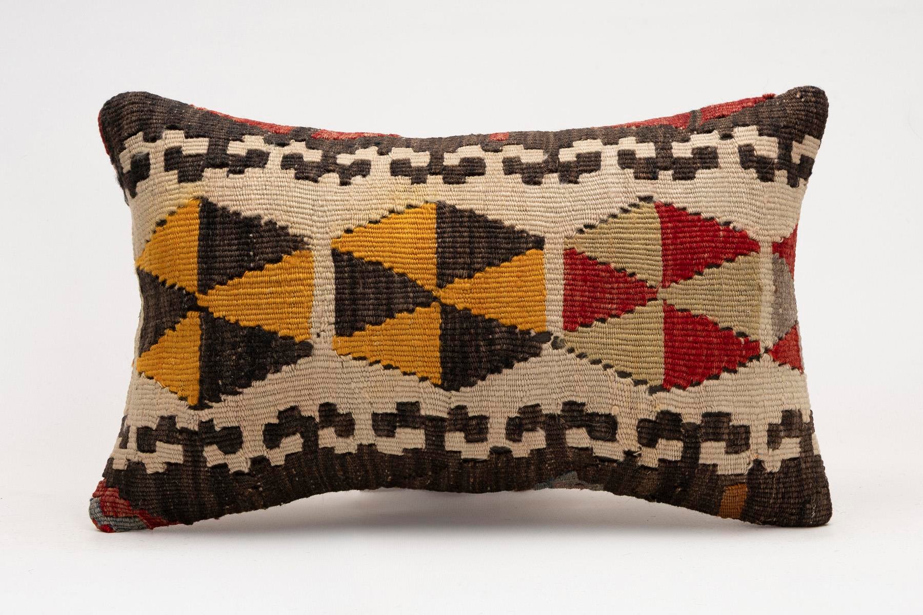 12x20 inches (30x50 cm) Kilim Pillow | KILIM WHOLESALE - Vintage Handmade Pillows - Vintage Handmade Kilim Rugs - It is 100% wool. Artistic and historical rugs. Old handwoven rugs. - Online hand woven rugs and kilim cushions sales. Shipping to a
