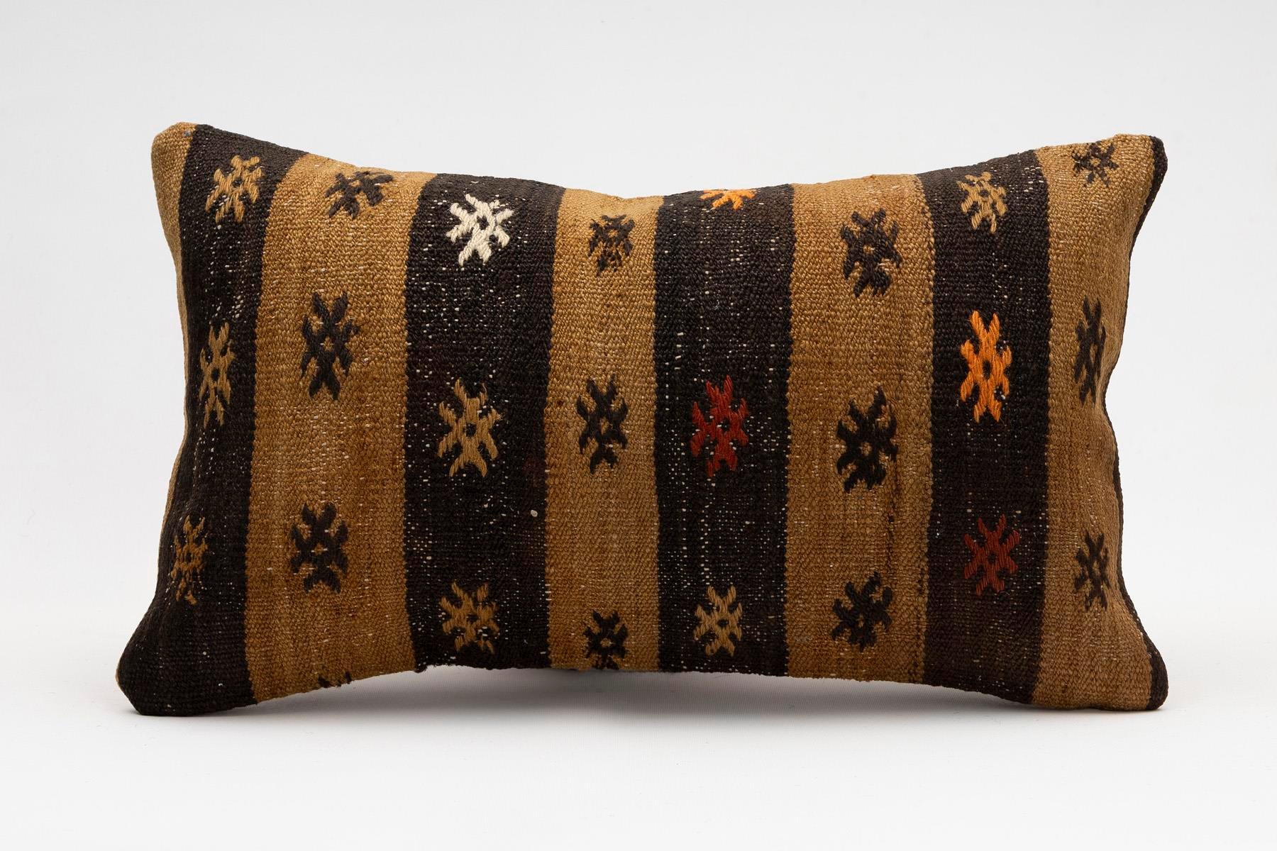 12x20 inches (30x50 cm) Kilim Pillow | KILIM WHOLESALE - Vintage Handmade Pillows - Vintage Handmade Kilim Rugs - It is 100% wool. Artistic and historical rugs. Old handwoven rugs. - Online hand woven rugs and kilim cushions sales. Shipping to a