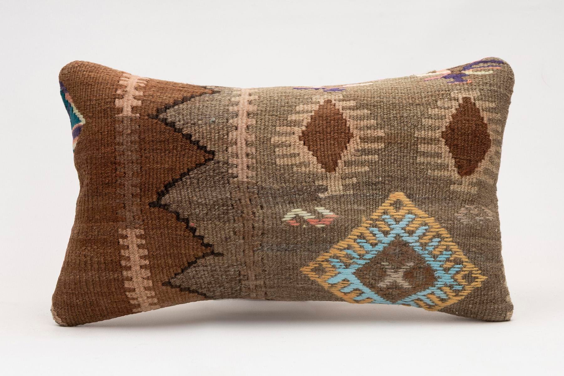 12x20 inches (30x50 cm) Kilim Pillow | KILIM WHOLESALE - Vintage Handmade Pillows - Vintage Handmade Kilim Rugs - It is 100% wool. Artistic and historical rugs. Old handwoven rugs. - Online hand woven rugs and kilim cushions sales. Shipping to a