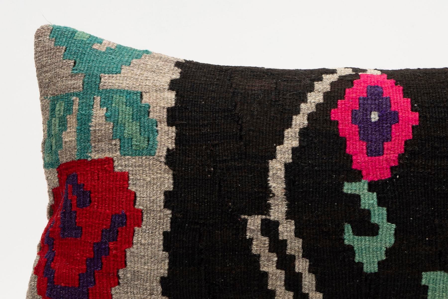 12x20 inches (30x50 cm) Kilim Pillow | KILIM WHOLESALE - Vintage Handmade Pillows - Vintage Handmade Kilim Rugs - It is 100% wool. Artistic and historical rugs. Old handwoven rugs. - Online hand woven rugs and kilim cushions sales. Shipping to a