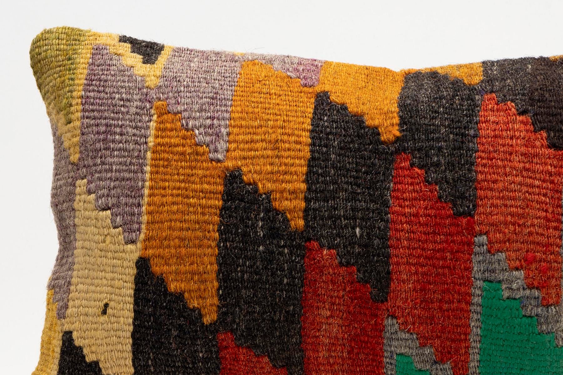 12x20 inches (30x50 cm) Kilim Pillow | KILIM WHOLESALE - Vintage Handmade Pillows - Vintage Handmade Kilim Rugs - It is 100% wool. Artistic and historical rugs. Old handwoven rugs. - Online hand woven rugs and kilim cushions sales. Shipping to a