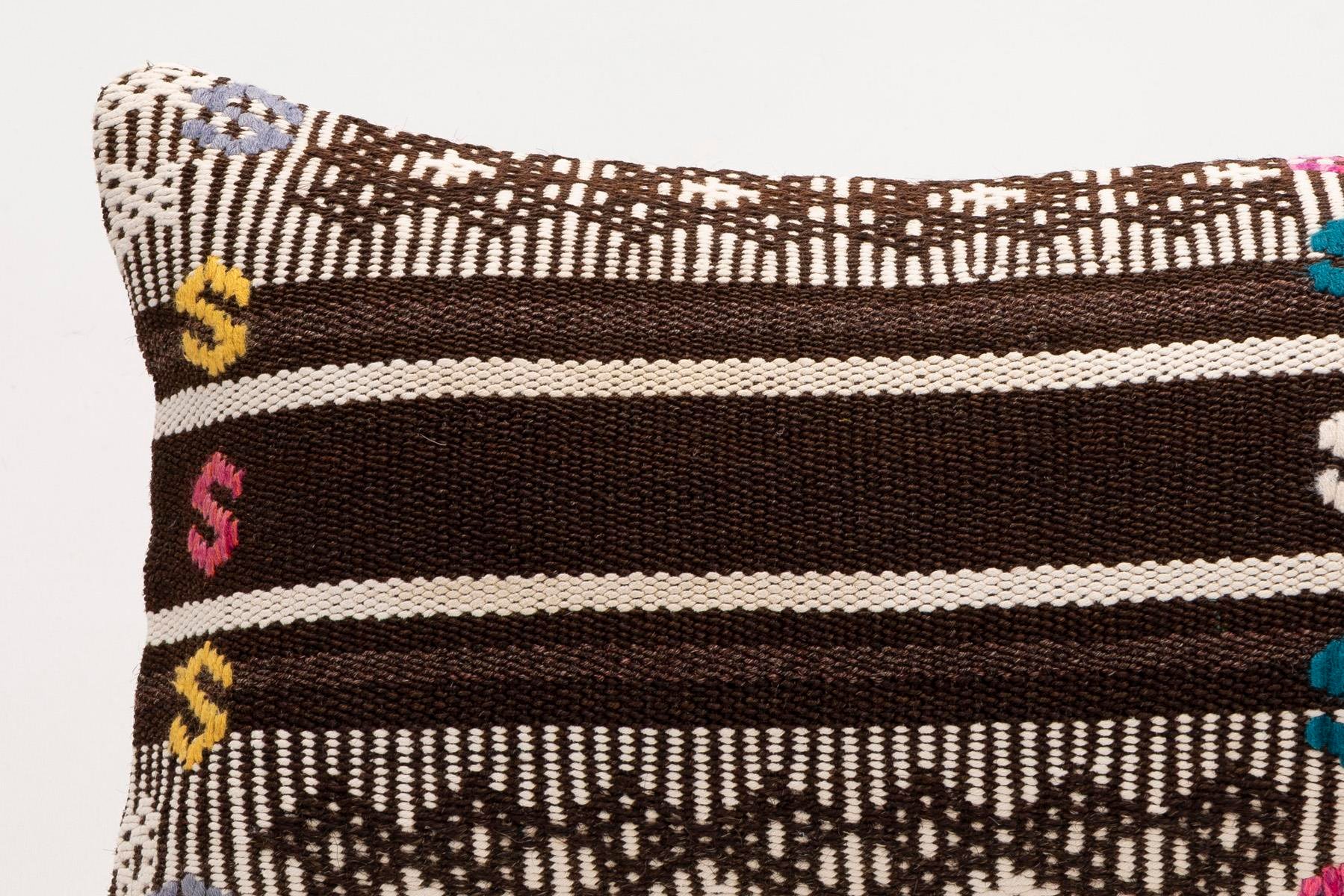 12x20 inches (30x50 cm) Kilim Pillow | KILIM WHOLESALE - Vintage Handmade Pillows - Vintage Handmade Kilim Rugs - It is 100% wool. Artistic and historical rugs. Old handwoven rugs. - Online hand woven rugs and kilim cushions sales. Shipping to a