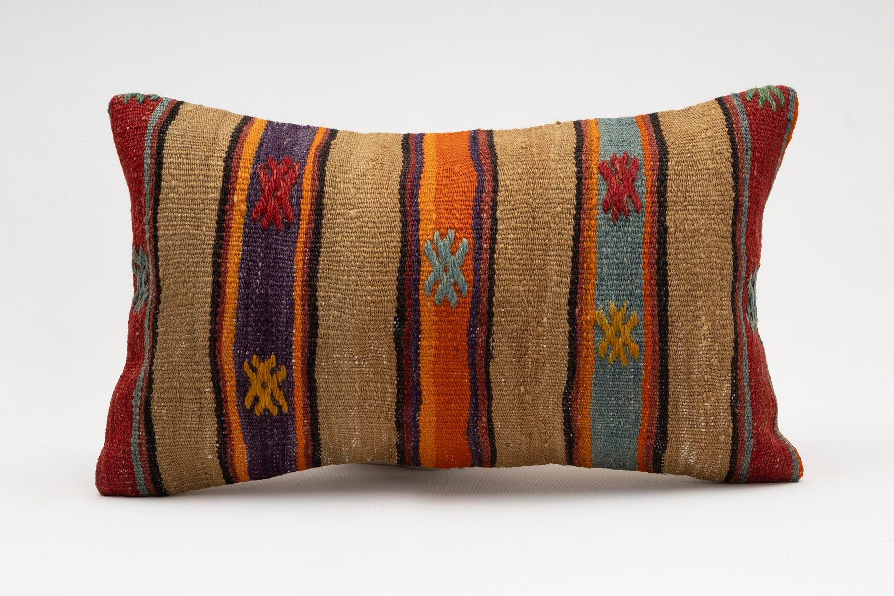 12x20 inches (30x50 cm) Kilim Pillow | KILIM WHOLESALE - Vintage Handmade Pillows - Vintage Handmade Kilim Rugs - It is 100% wool. Artistic and historical rugs. Old handwoven rugs. - Online hand woven rugs and kilim cushions sales. Shipping to a