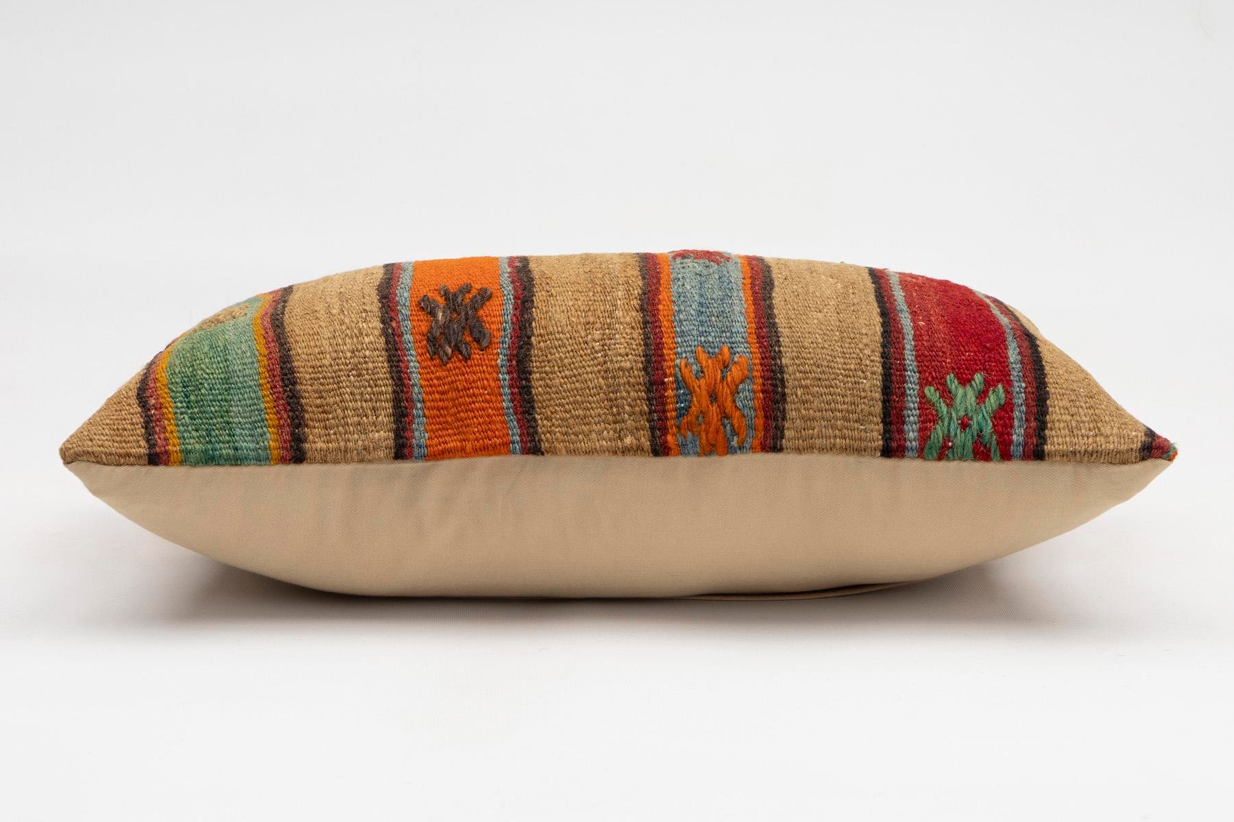12x20 inches (30x50 cm) Kilim Pillow | KILIM WHOLESALE - Vintage Handmade Pillows - Vintage Handmade Kilim Rugs - It is 100% wool. Artistic and historical rugs. Old handwoven rugs. - Online hand woven rugs and kilim cushions sales. Shipping to a