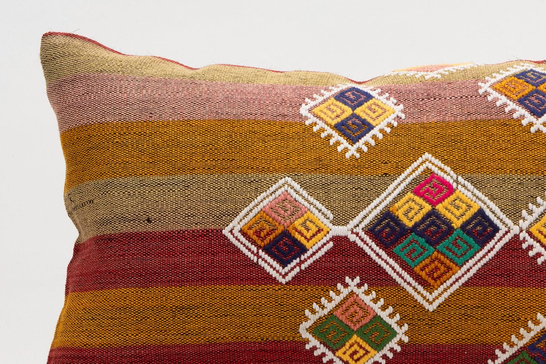 12x20 inches (30x50 cm) Kilim Pillow | KILIM WHOLESALE - Vintage Handmade Pillows - Vintage Handmade Kilim Rugs - It is 100% wool. Artistic and historical rugs. Old handwoven rugs. - Online hand woven rugs and kilim cushions sales. Shipping to a