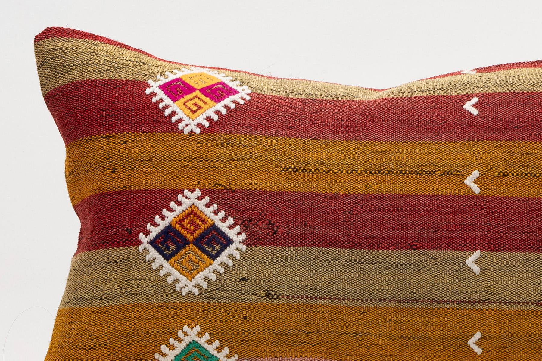 12x20 inches (30x50 cm) Kilim Pillow | KILIM WHOLESALE - Vintage Handmade Pillows - Vintage Handmade Kilim Rugs - It is 100% wool. Artistic and historical rugs. Old handwoven rugs. - Online hand woven rugs and kilim cushions sales. Shipping to a