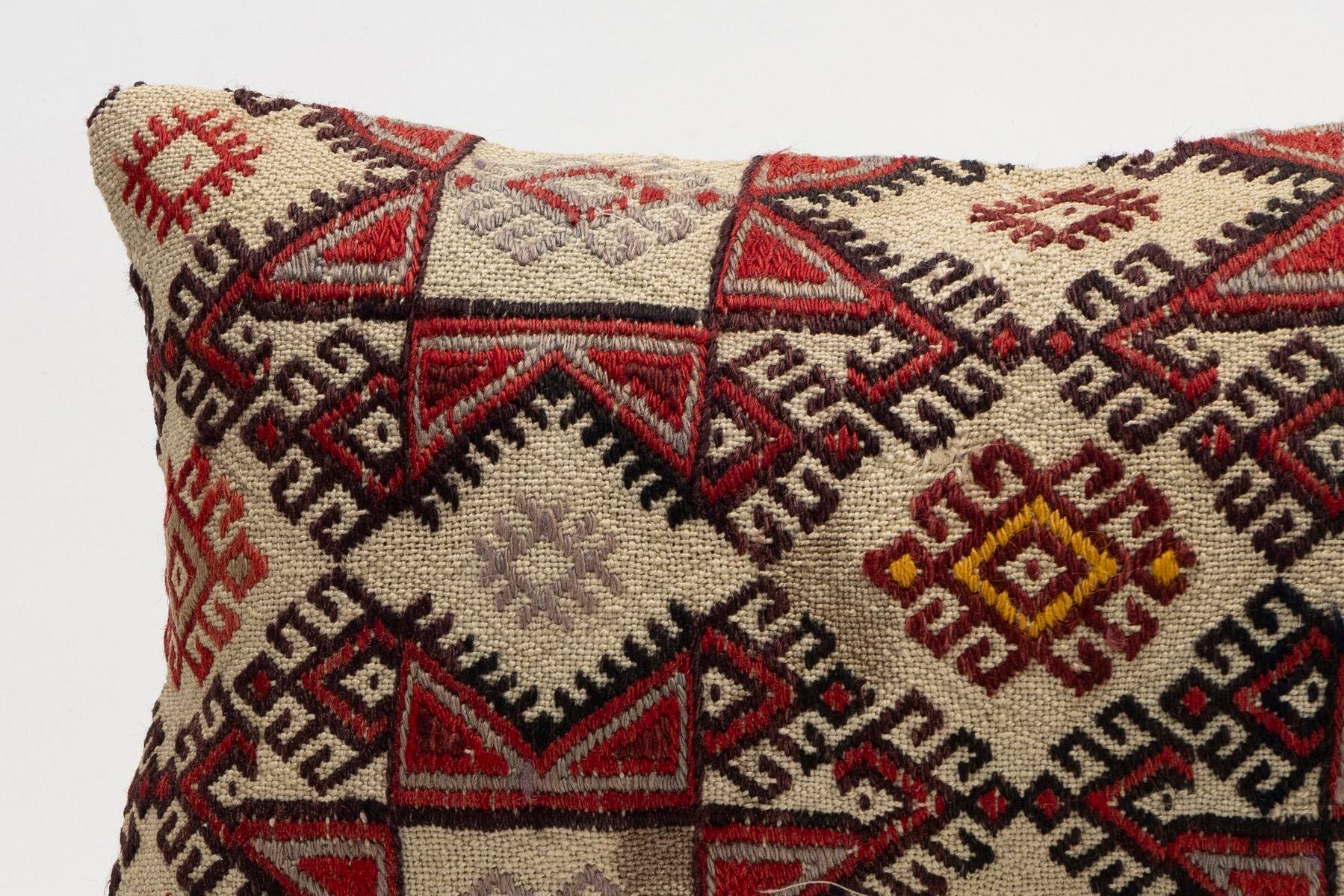 12x20 inches (30x50 cm) Kilim Pillow | KILIM WHOLESALE - Vintage Handmade Pillows - Vintage Handmade Kilim Rugs - It is 100% wool. Artistic and historical rugs. Old handwoven rugs. - Online hand woven rugs and kilim cushions sales. Shipping to a