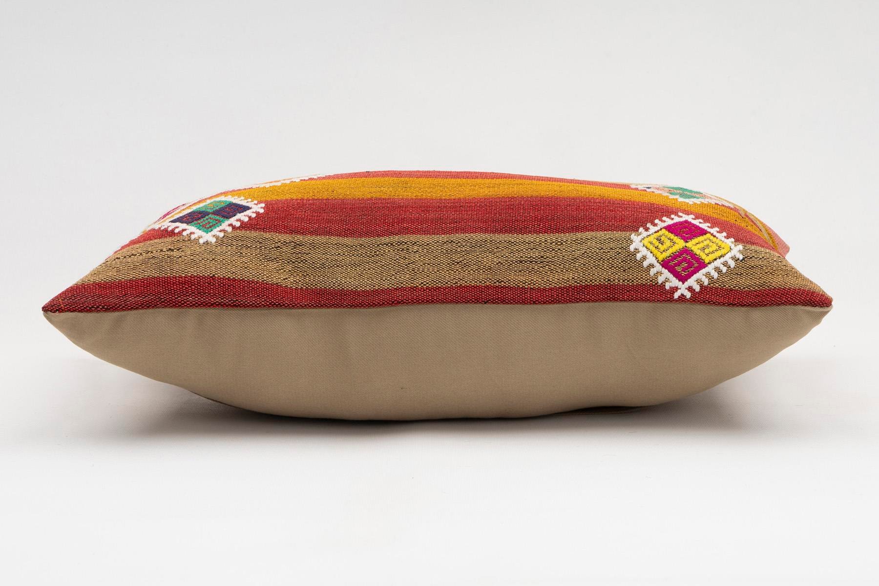 12x20 inches (30x50 cm) Kilim Pillow | KILIM WHOLESALE - Vintage Handmade Pillows - Vintage Handmade Kilim Rugs - It is 100% wool. Artistic and historical rugs. Old handwoven rugs. - Online hand woven rugs and kilim cushions sales. Shipping to a