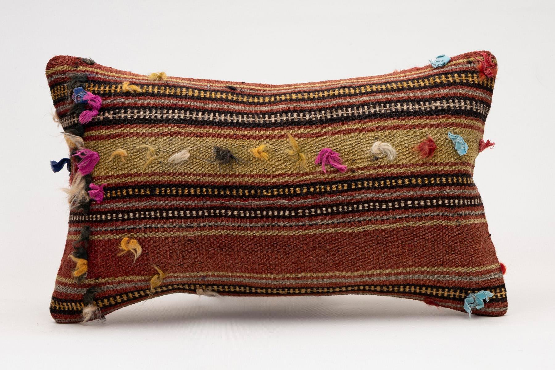12x20 inches (30x50 cm) Kilim Pillow | KILIM WHOLESALE - Vintage Handmade Pillows - Vintage Handmade Kilim Rugs - It is 100% wool. Artistic and historical rugs. Old handwoven rugs. - Online hand woven rugs and kilim cushions sales. Shipping to a