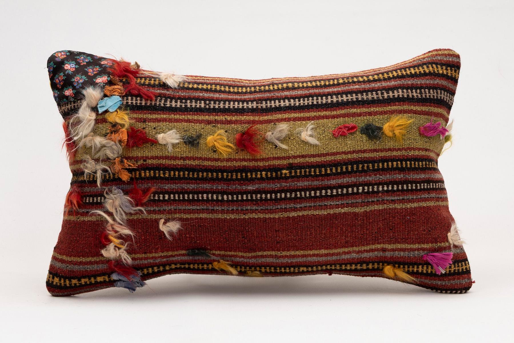12x20 inches (30x50 cm) Kilim Pillow | KILIM WHOLESALE - Vintage Handmade Pillows - Vintage Handmade Kilim Rugs - It is 100% wool. Artistic and historical rugs. Old handwoven rugs. - Online hand woven rugs and kilim cushions sales. Shipping to a