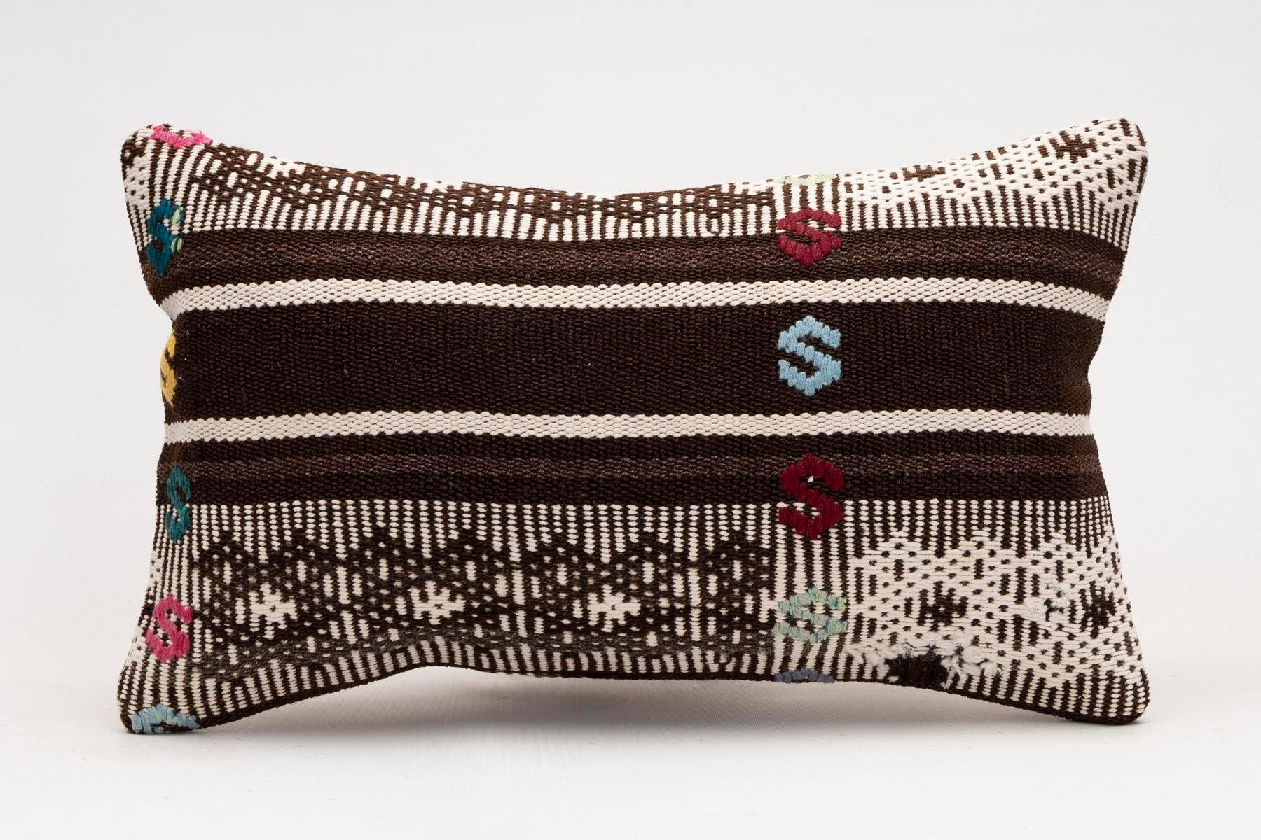 12x20 inches (30x50 cm) Kilim Pillow | KILIM WHOLESALE - Vintage Handmade Pillows - Vintage Handmade Kilim Rugs - It is 100% wool. Artistic and historical rugs. Old handwoven rugs. - Online hand woven rugs and kilim cushions sales. Shipping to a