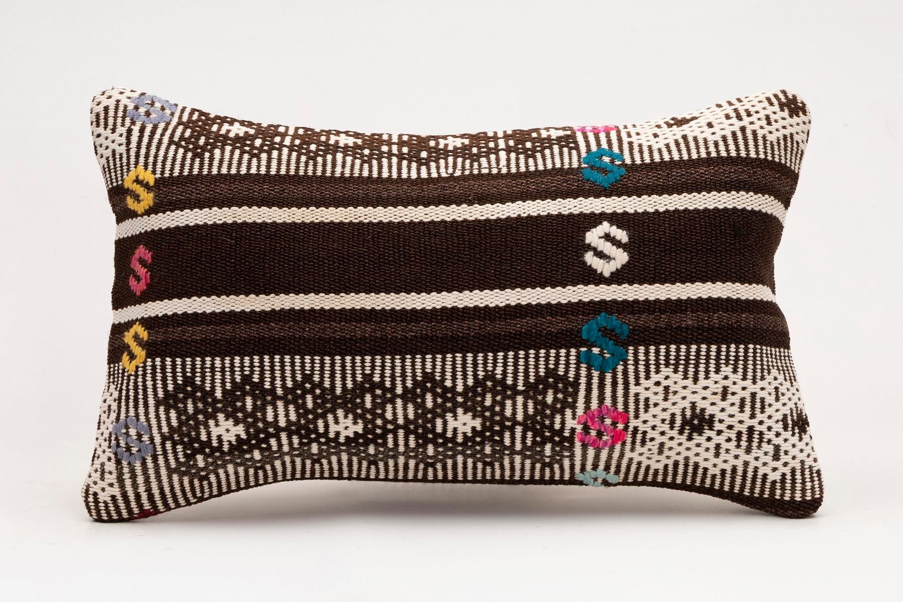 12x20 inches (30x50 cm) Kilim Pillow | KILIM WHOLESALE - Vintage Handmade Pillows - Vintage Handmade Kilim Rugs - It is 100% wool. Artistic and historical rugs. Old handwoven rugs. - Online hand woven rugs and kilim cushions sales. Shipping to a