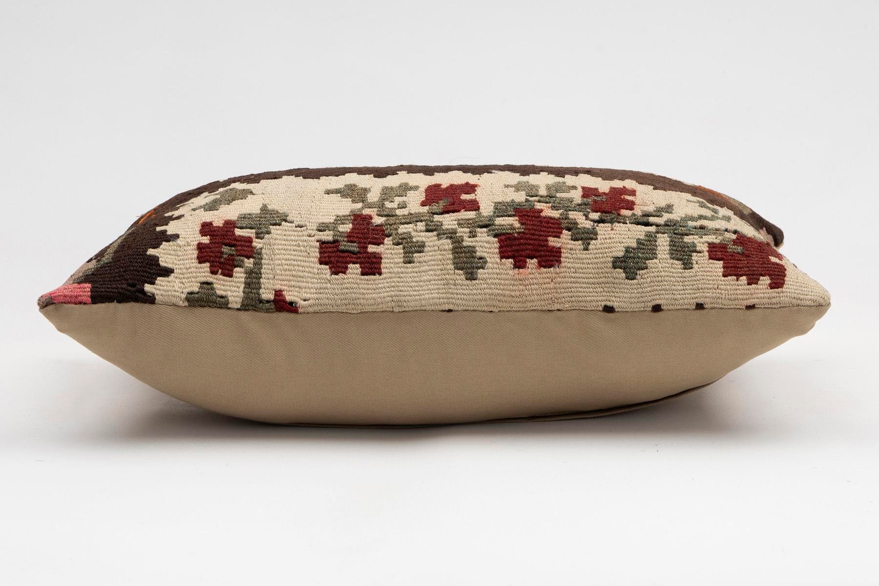 12x20 inches (30x50 cm) Kilim Pillow | KILIM WHOLESALE - Vintage Handmade Pillows - Vintage Handmade Kilim Rugs - It is 100% wool. Artistic and historical rugs. Old handwoven rugs. - Online hand woven rugs and kilim cushions sales. Shipping to a