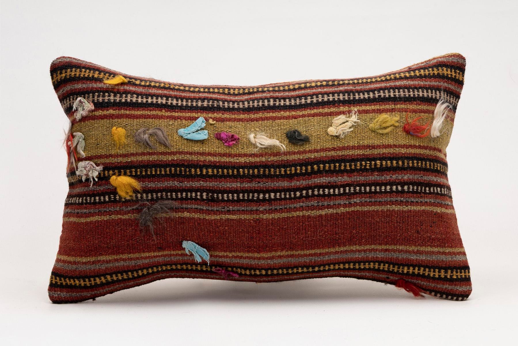 12x20 inches (30x50 cm) Kilim Pillow | KILIM WHOLESALE - Vintage Handmade Pillows - Vintage Handmade Kilim Rugs - It is 100% wool. Artistic and historical rugs. Old handwoven rugs. - Online hand woven rugs and kilim cushions sales. Shipping to a