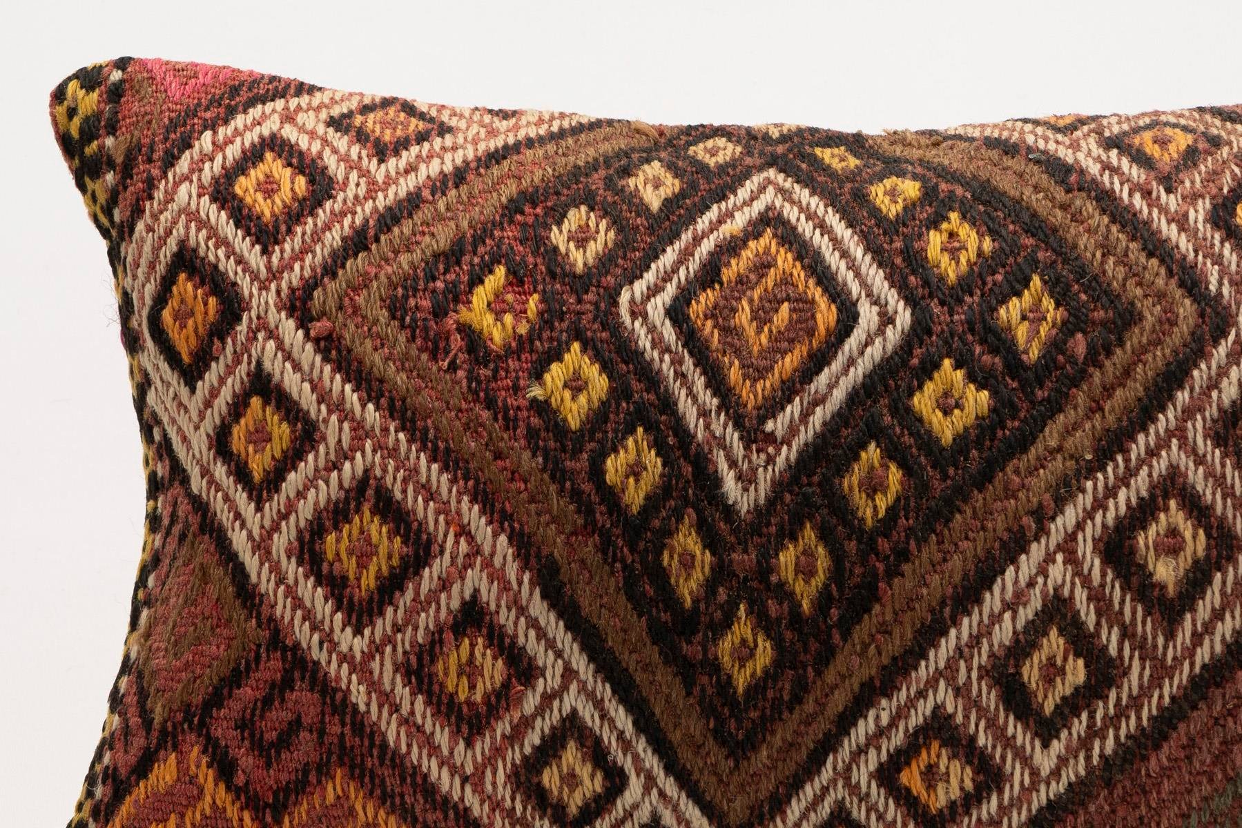 12x20 inches (30x50 cm) Kilim Pillow | KILIM WHOLESALE - Vintage Handmade Pillows - Vintage Handmade Kilim Rugs - It is 100% wool. Artistic and historical rugs. Old handwoven rugs. - Online hand woven rugs and kilim cushions sales. Shipping to a