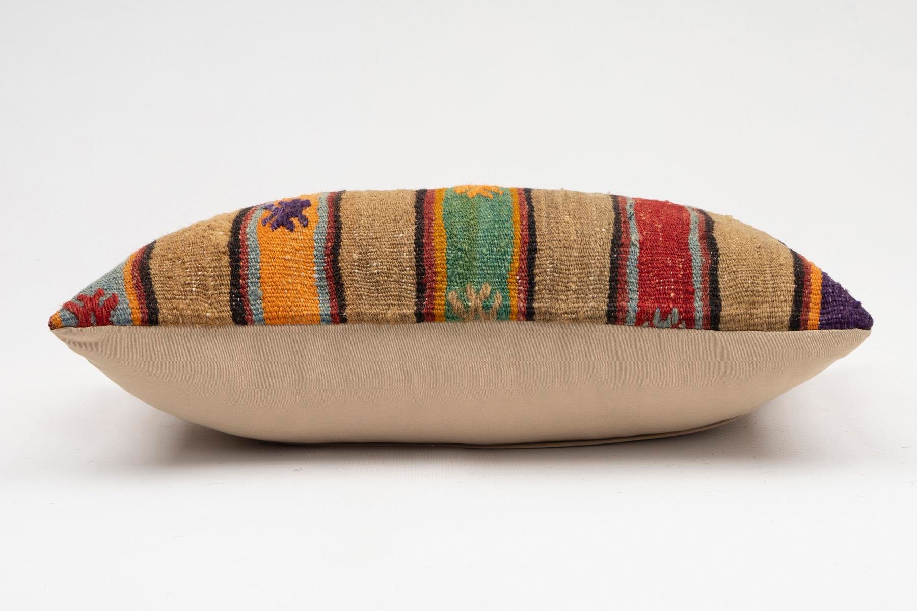 12x20 inches (30x50 cm) Kilim Pillow | KILIM WHOLESALE - Vintage Handmade Pillows - Vintage Handmade Kilim Rugs - It is 100% wool. Artistic and historical rugs. Old handwoven rugs. - Online hand woven rugs and kilim cushions sales. Shipping to a