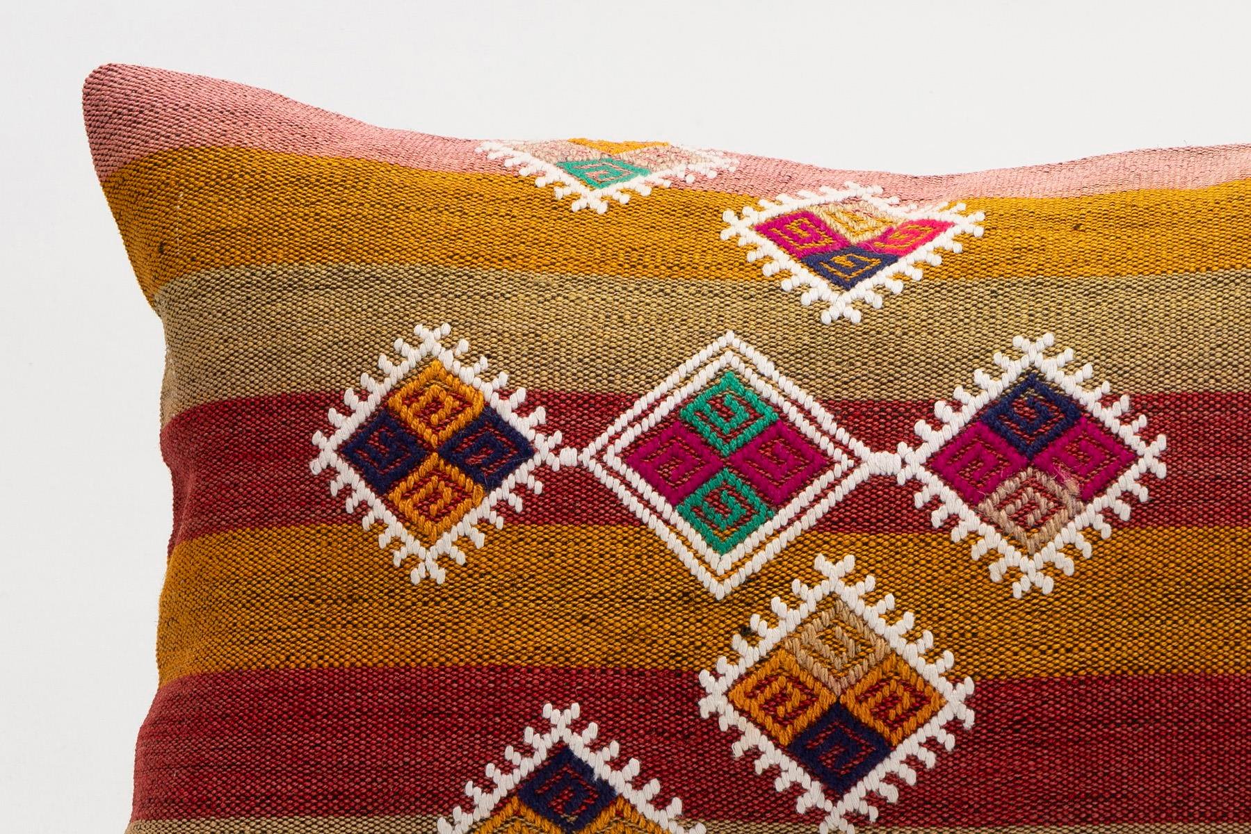 12x20 inches (30x50 cm) Kilim Pillow | KILIM WHOLESALE - Vintage Handmade Pillows - Vintage Handmade Kilim Rugs - It is 100% wool. Artistic and historical rugs. Old handwoven rugs. - Online hand woven rugs and kilim cushions sales. Shipping to a