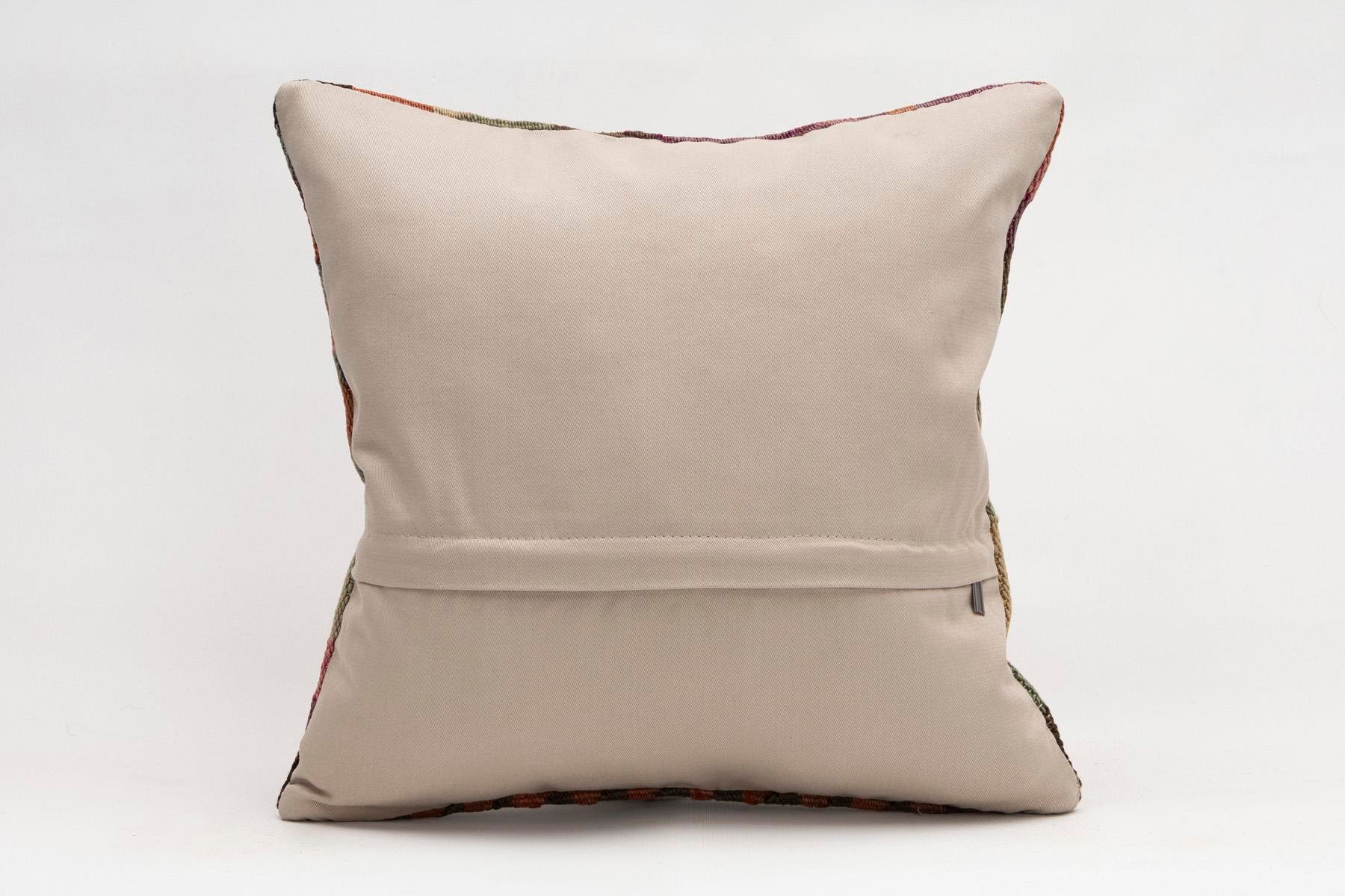 16x16 inches (40x40 cm) Kilim Pillow | KILIM WHOLESALE - Vintage Handmade Pillows - Vintage Handmade Kilim Rugs - It is 100% wool. Artistic and historical rugs. Old handwoven rugs. - Online hand woven rugs and kilim cushions sales. Shipping to a