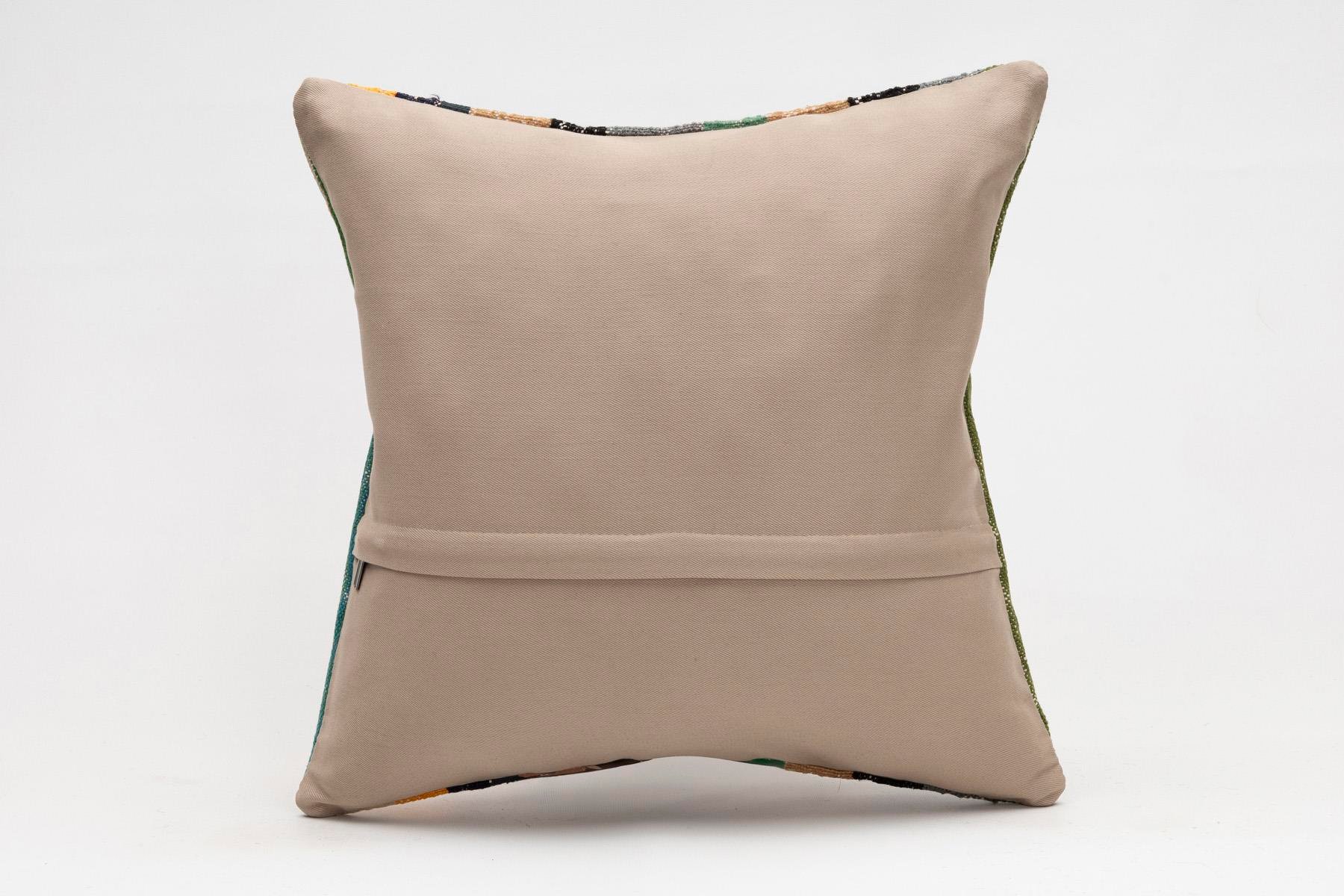 16x16 inches (40x40 cm) Kilim Pillow | KILIM WHOLESALE - Vintage Handmade Pillows - Vintage Handmade Kilim Rugs - It is 100% wool. Artistic and historical rugs. Old handwoven rugs. - Online hand woven rugs and kilim cushions sales. Shipping to a