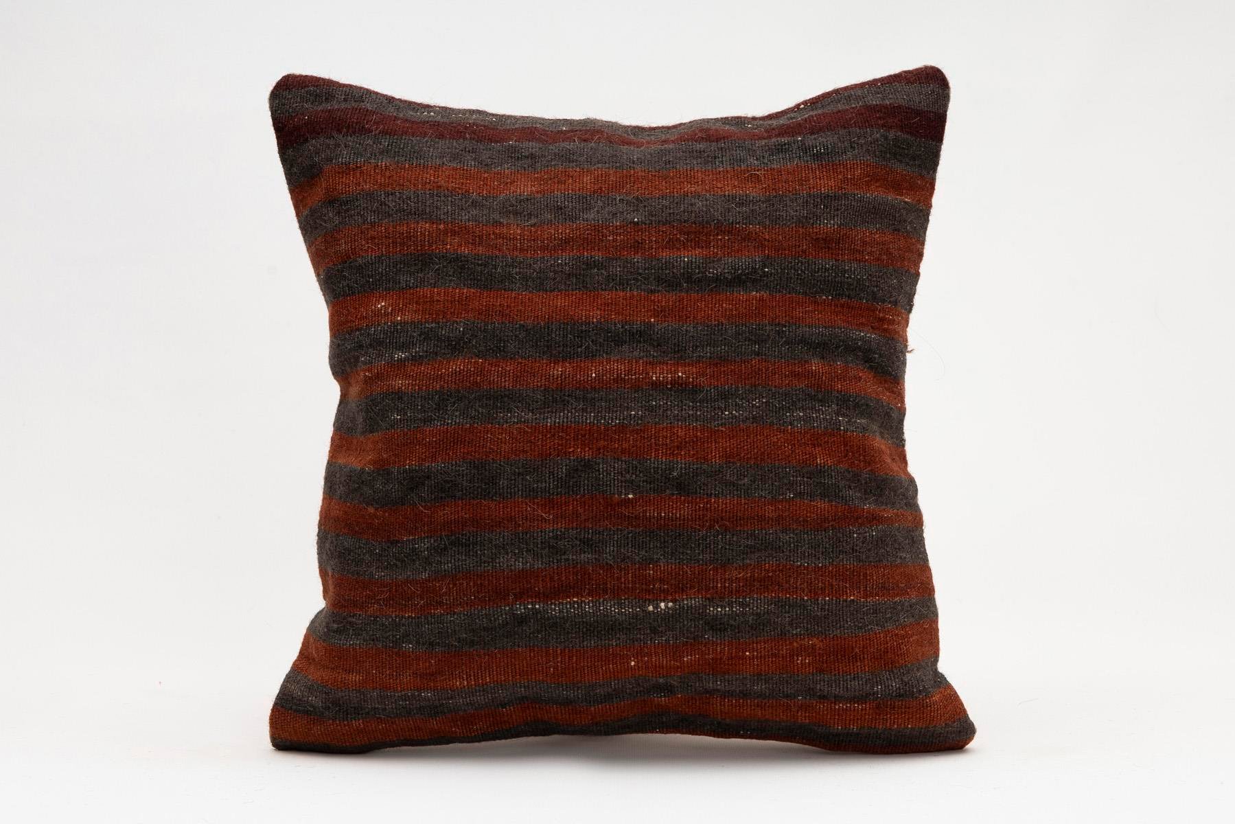 16x16 inches (40x40 cm) Kilim Pillow | KILIM WHOLESALE - Vintage Handmade Pillows - Vintage Handmade Kilim Rugs - It is 100% wool. Artistic and historical rugs. Old handwoven rugs. - Online hand woven rugs and kilim cushions sales. Shipping to a