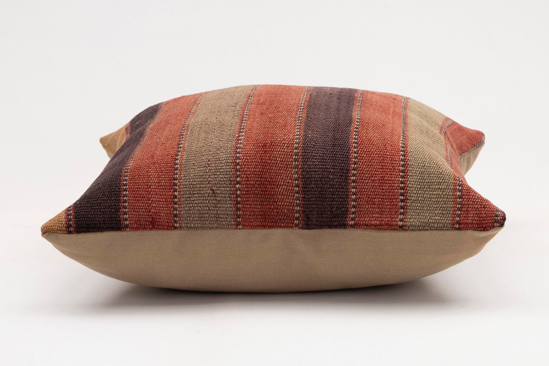 16x16 inches (40x40 cm) Kilim Pillow | KILIM WHOLESALE - Vintage Handmade Pillows - Vintage Handmade Kilim Rugs - It is 100% wool. Artistic and historical rugs. Old handwoven rugs. - Online hand woven rugs and kilim cushions sales. Shipping to a