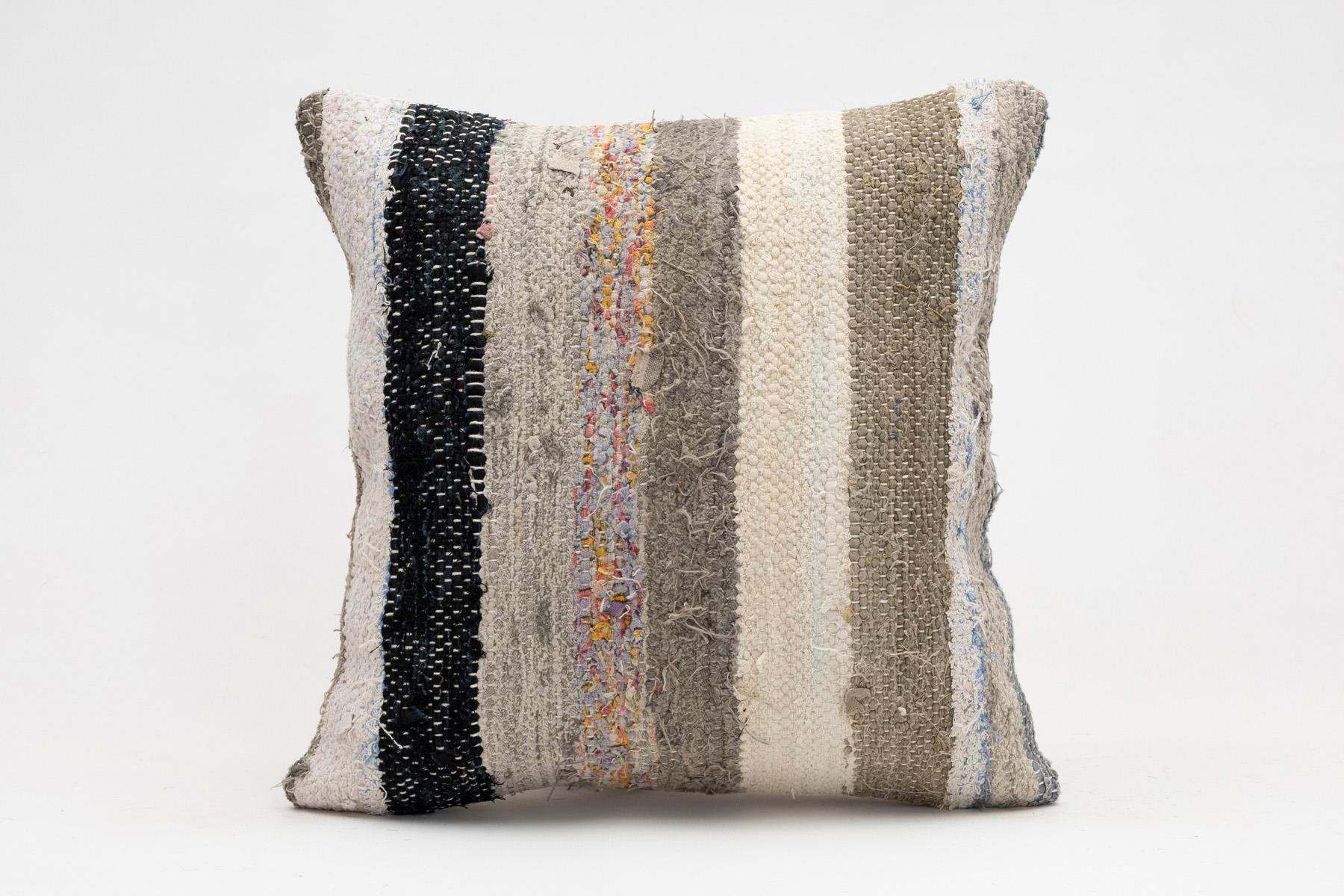 16x16 inches (40x40 cm) Kilim Pillow | KILIM WHOLESALE - Vintage Handmade Pillows - Vintage Handmade Kilim Rugs - It is 100% wool. Artistic and historical rugs. Old handwoven rugs. - Online hand woven rugs and kilim cushions sales. Shipping to a