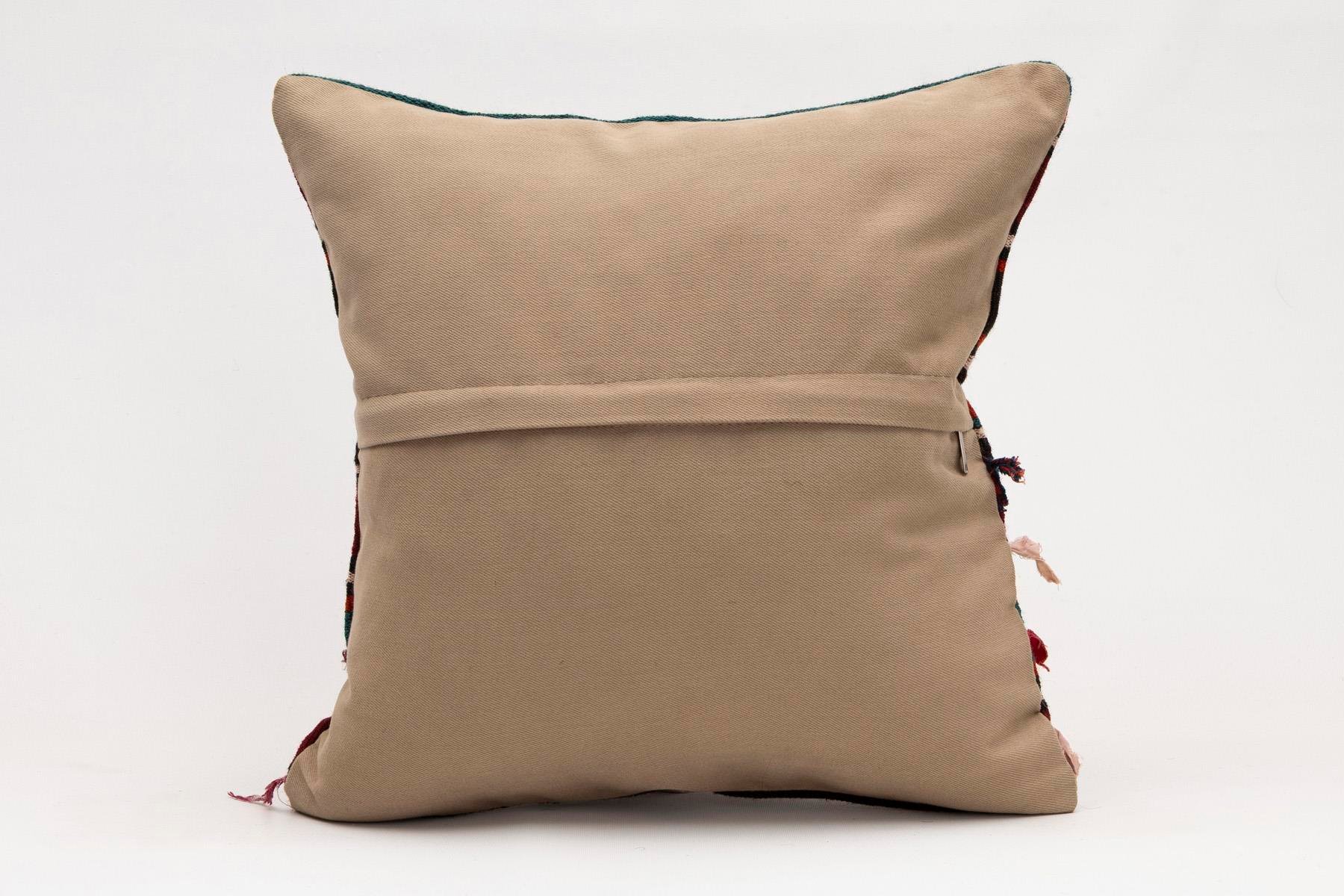 16x16 inches (40x40 cm) Kilim Pillow | KILIM WHOLESALE - Vintage Handmade Pillows - Vintage Handmade Kilim Rugs - It is 100% wool. Artistic and historical rugs. Old handwoven rugs. - Online hand woven rugs and kilim cushions sales. Shipping to a