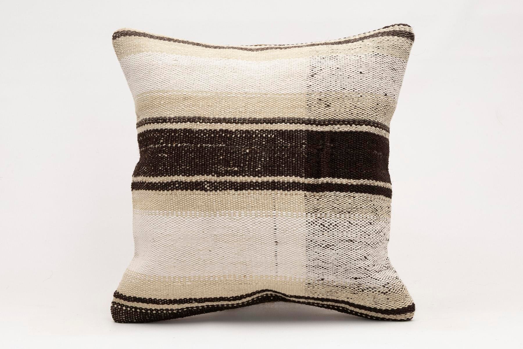 16x16 inches (40x40 cm) Kilim Pillow | KILIM WHOLESALE - Vintage Handmade Pillows - Vintage Handmade Kilim Rugs - It is 100% wool. Artistic and historical rugs. Old handwoven rugs. - Online hand woven rugs and kilim cushions sales. Shipping to a