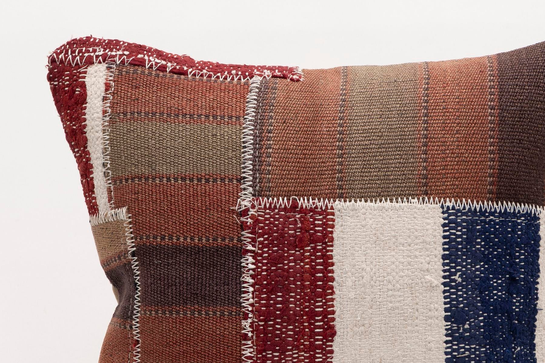 16x16 inches (40x40 cm) Kilim Pillow | KILIM WHOLESALE - Vintage Handmade Pillows - Vintage Handmade Kilim Rugs - It is 100% wool. Artistic and historical rugs. Old handwoven rugs. - Online hand woven rugs and kilim cushions sales. Shipping to a