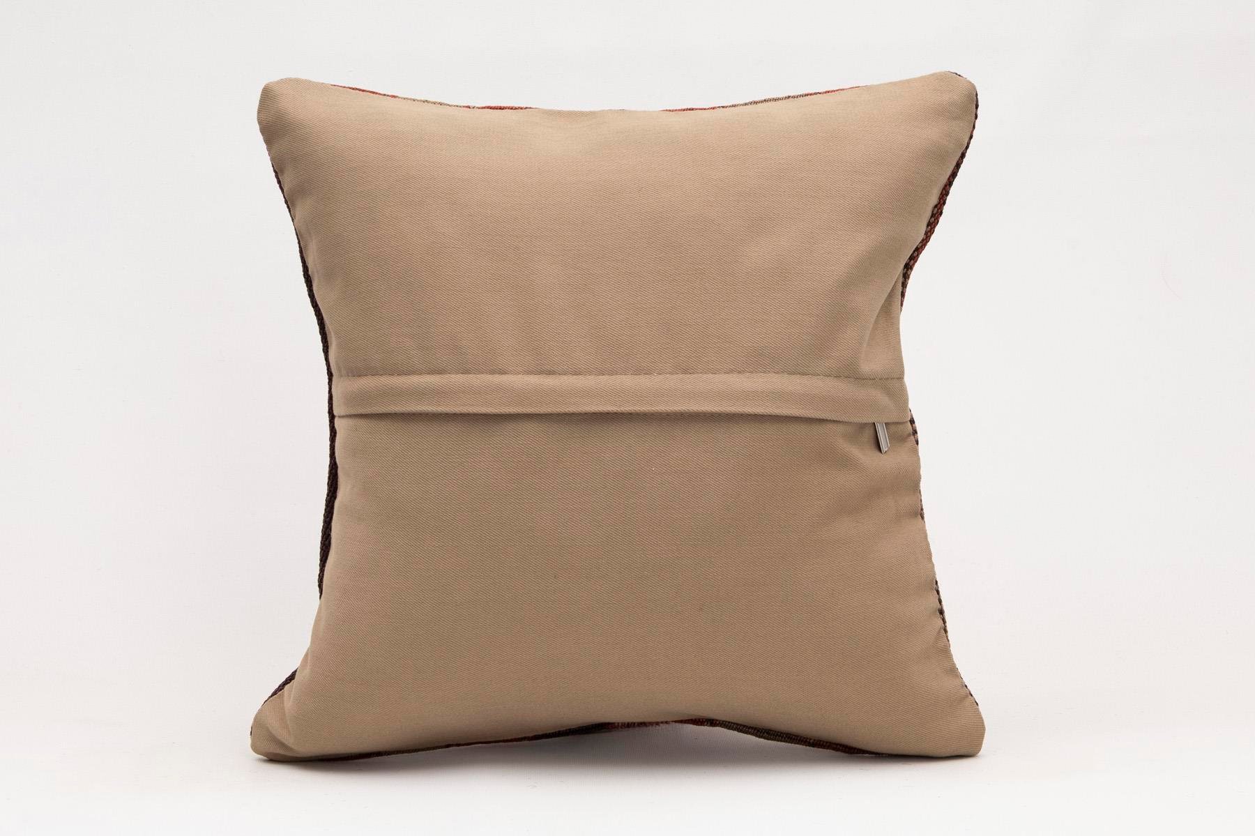 16x16 inches (40x40 cm) Kilim Pillow | KILIM WHOLESALE - Vintage Handmade Pillows - Vintage Handmade Kilim Rugs - It is 100% wool. Artistic and historical rugs. Old handwoven rugs. - Online hand woven rugs and kilim cushions sales. Shipping to a