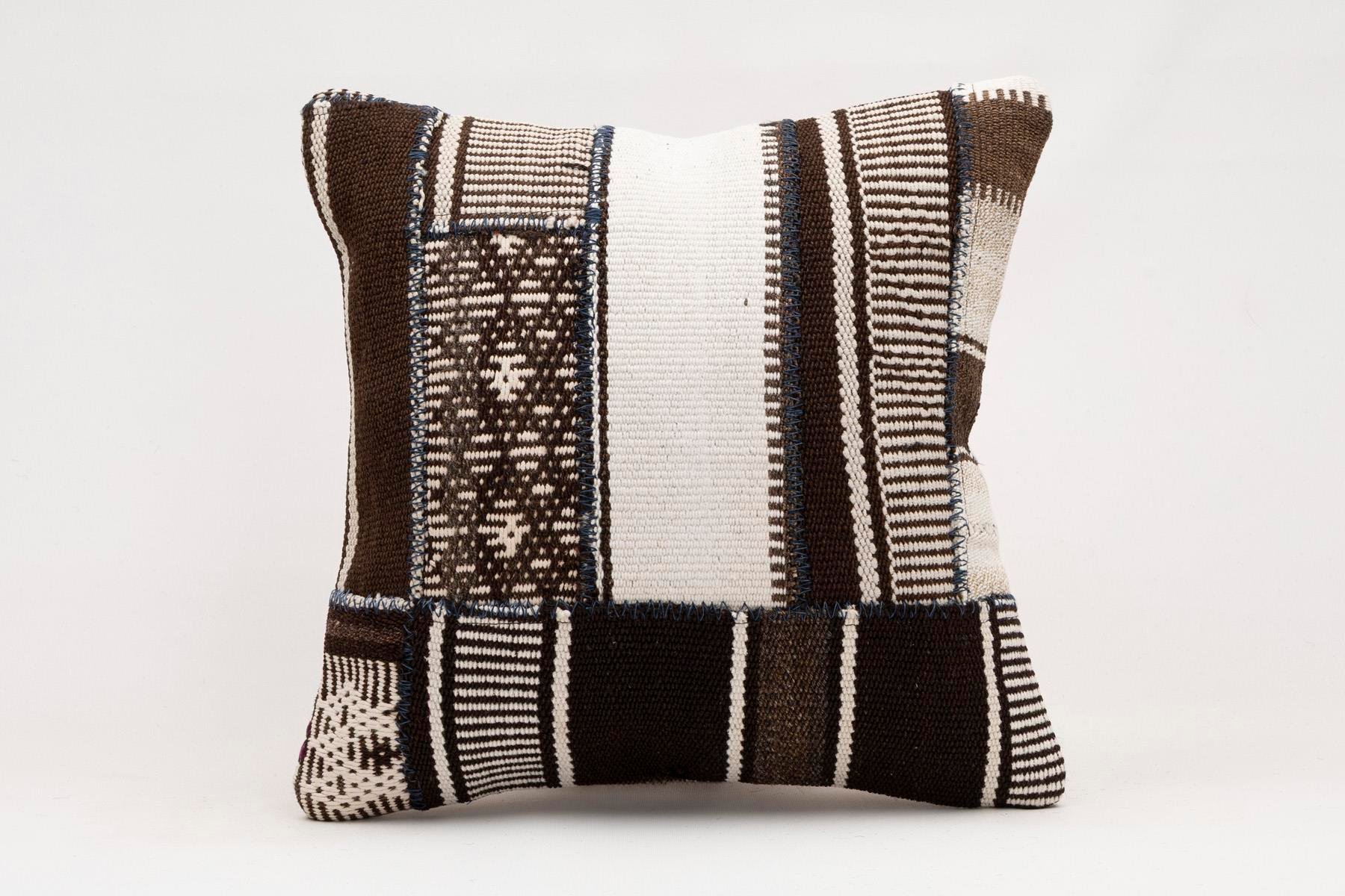 16x16 inches (40x40 cm) Kilim Pillow | KILIM WHOLESALE - Vintage Handmade Pillows - Vintage Handmade Kilim Rugs - It is 100% wool. Artistic and historical rugs. Old handwoven rugs. - Online hand woven rugs and kilim cushions sales. Shipping to a