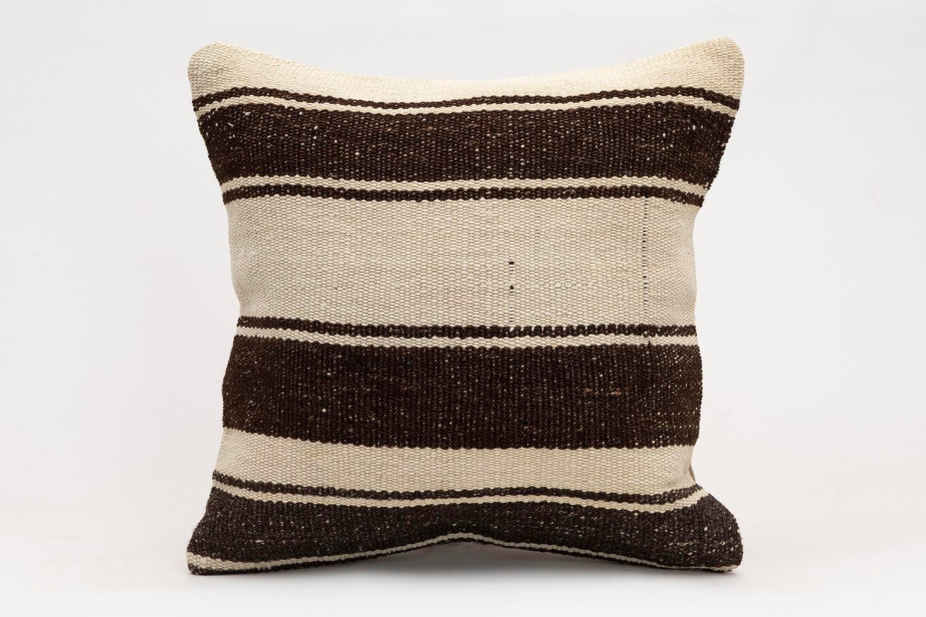 16x16 inches (40x40 cm) Kilim Pillow | KILIM WHOLESALE - Vintage Handmade Pillows - Vintage Handmade Kilim Rugs - It is 100% wool. Artistic and historical rugs. Old handwoven rugs. - Online hand woven rugs and kilim cushions sales. Shipping to a