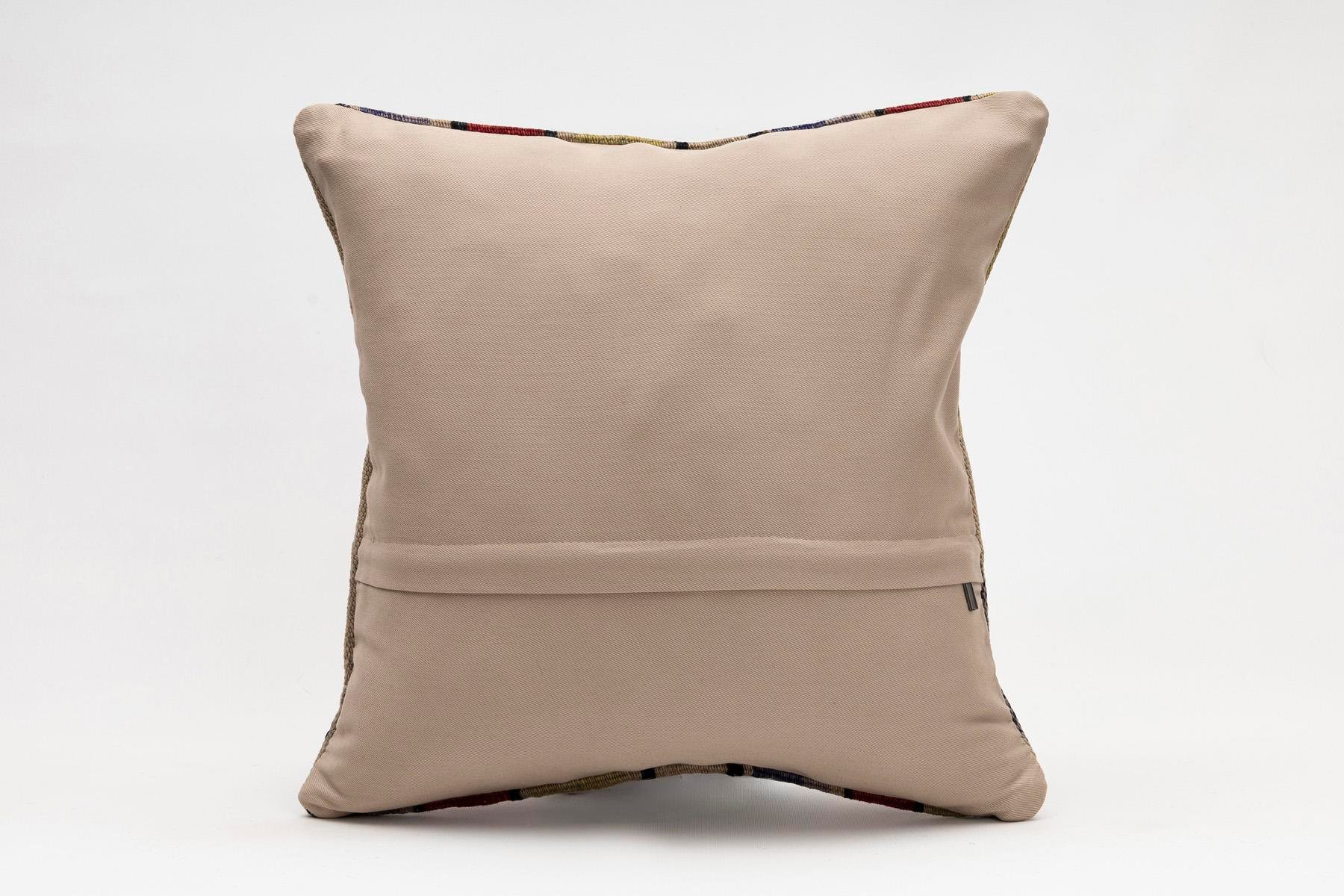 16x16 inches (40x40 cm) Kilim Pillow | KILIM WHOLESALE - Vintage Handmade Pillows - Vintage Handmade Kilim Rugs - It is 100% wool. Artistic and historical rugs. Old handwoven rugs. - Online hand woven rugs and kilim cushions sales. Shipping to a