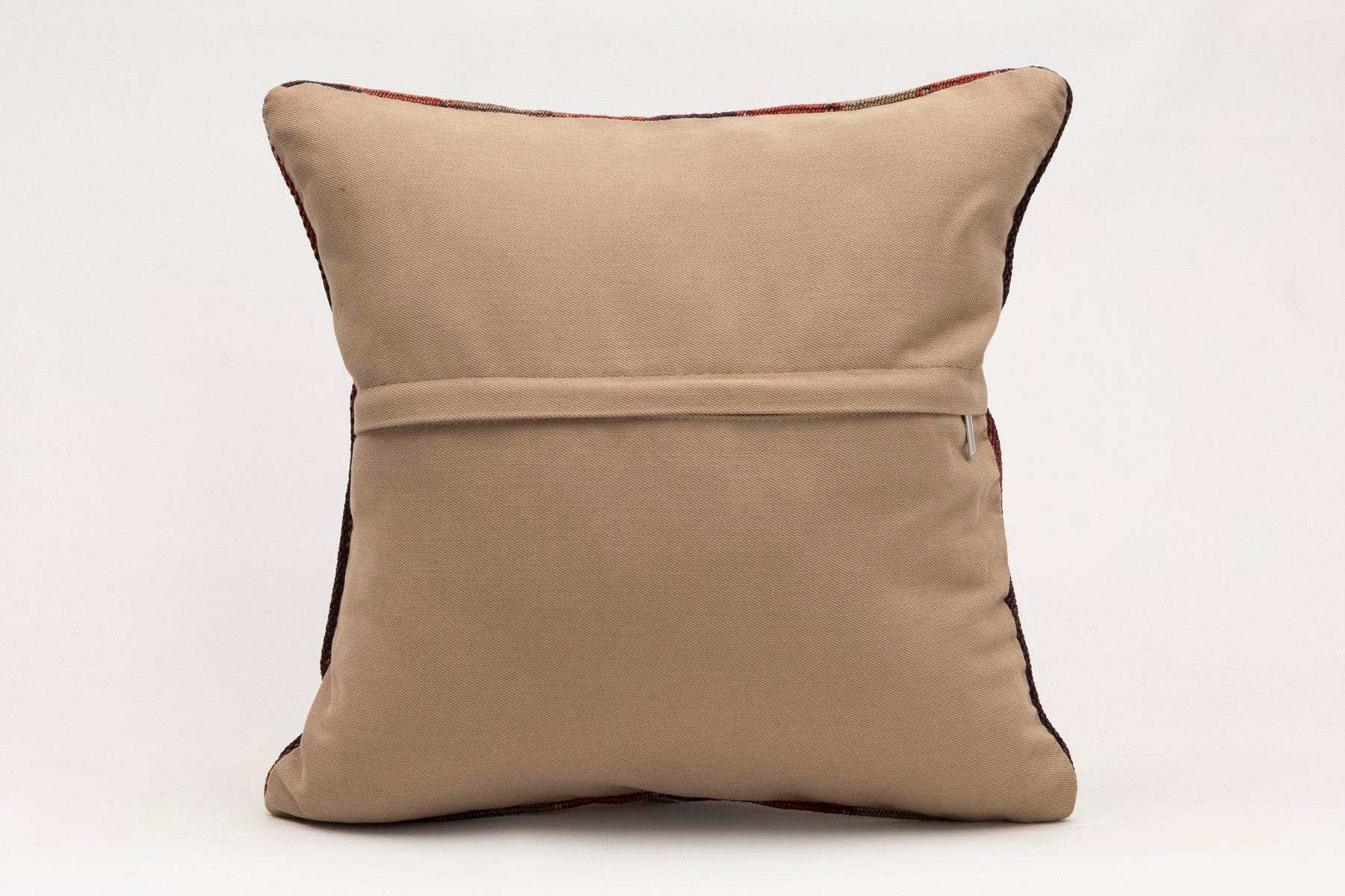 16x16 inches (40x40 cm) Kilim Pillow | KILIM WHOLESALE - Vintage Handmade Pillows - Vintage Handmade Kilim Rugs - It is 100% wool. Artistic and historical rugs. Old handwoven rugs. - Online hand woven rugs and kilim cushions sales. Shipping to a