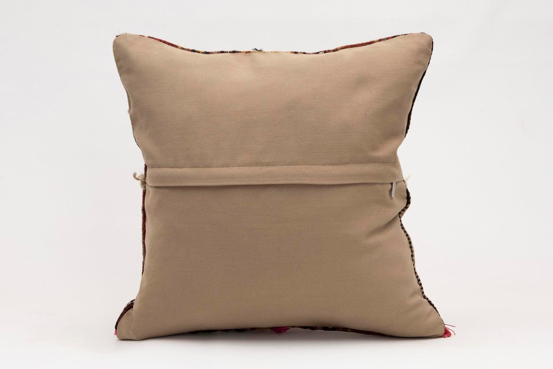 16x16 inches (40x40 cm) Kilim Pillow | KILIM WHOLESALE - Vintage Handmade Pillows - Vintage Handmade Kilim Rugs - It is 100% wool. Artistic and historical rugs. Old handwoven rugs. - Online hand woven rugs and kilim cushions sales. Shipping to a